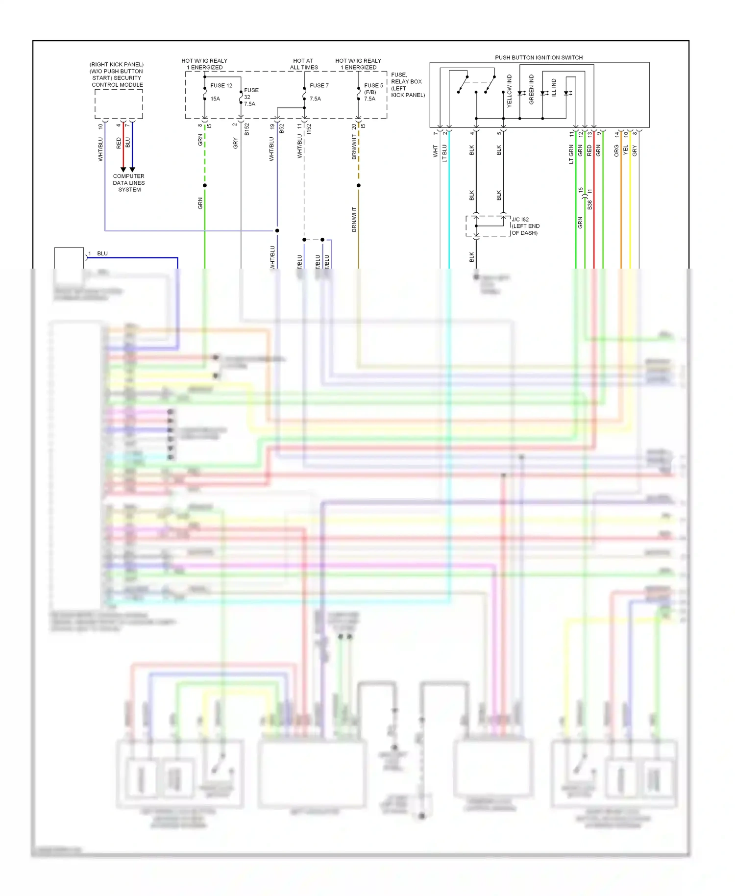 Subaru Outback BR facelift (2012-2014) (right kick panel) (w/o push button start) security control module wiring diagram  (1 of 2)