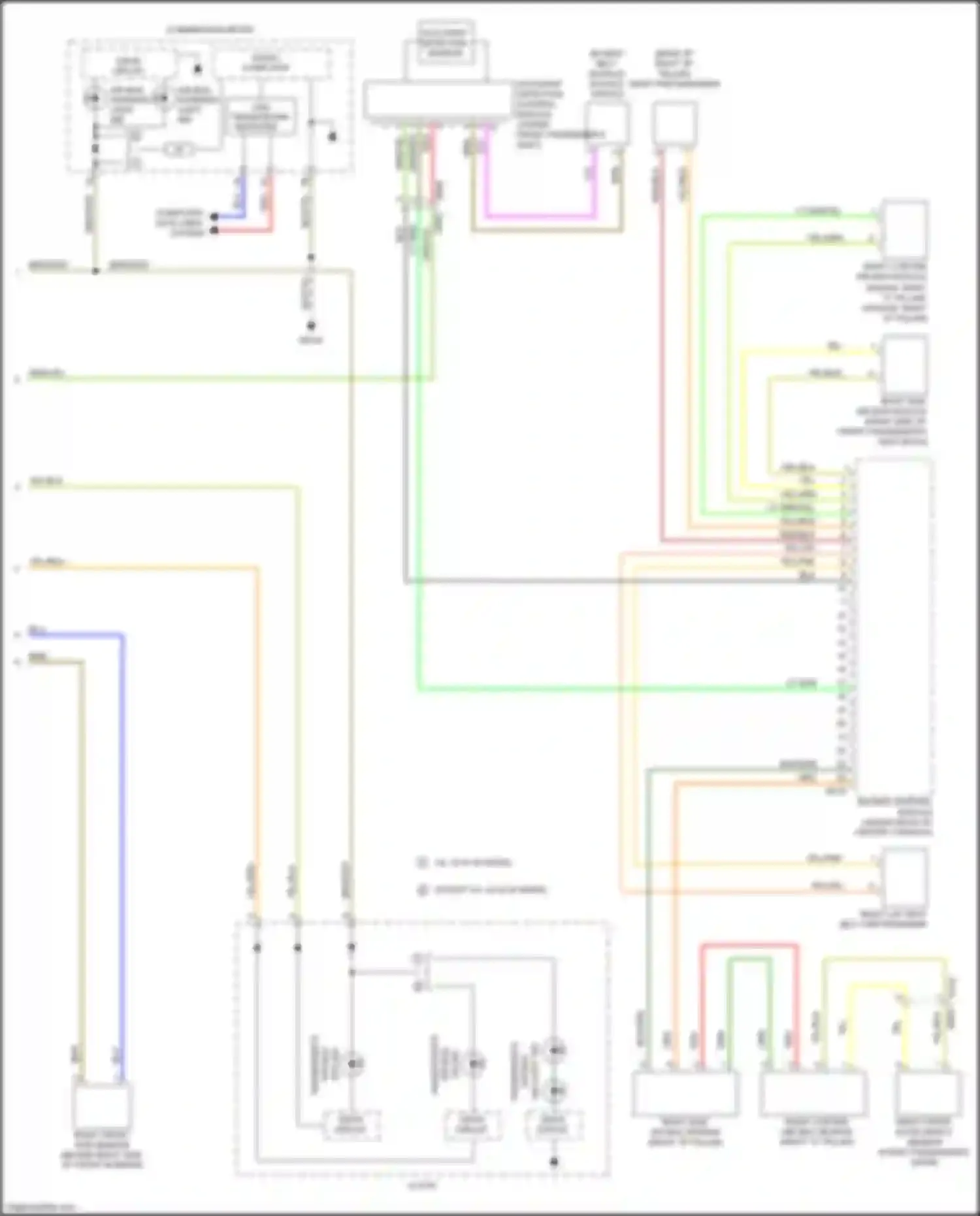 Outback Subaru BR facelift (2012-2014): Supplemental restraints circuit (2 of 2)