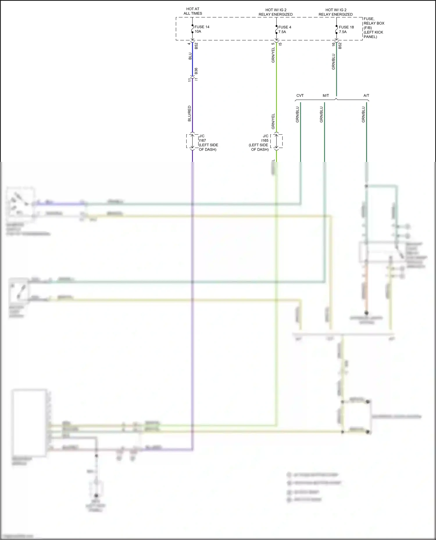 Wiring diagram backup light relay for Subaru Outback BR facelift (2012-2014) (1 of 3)