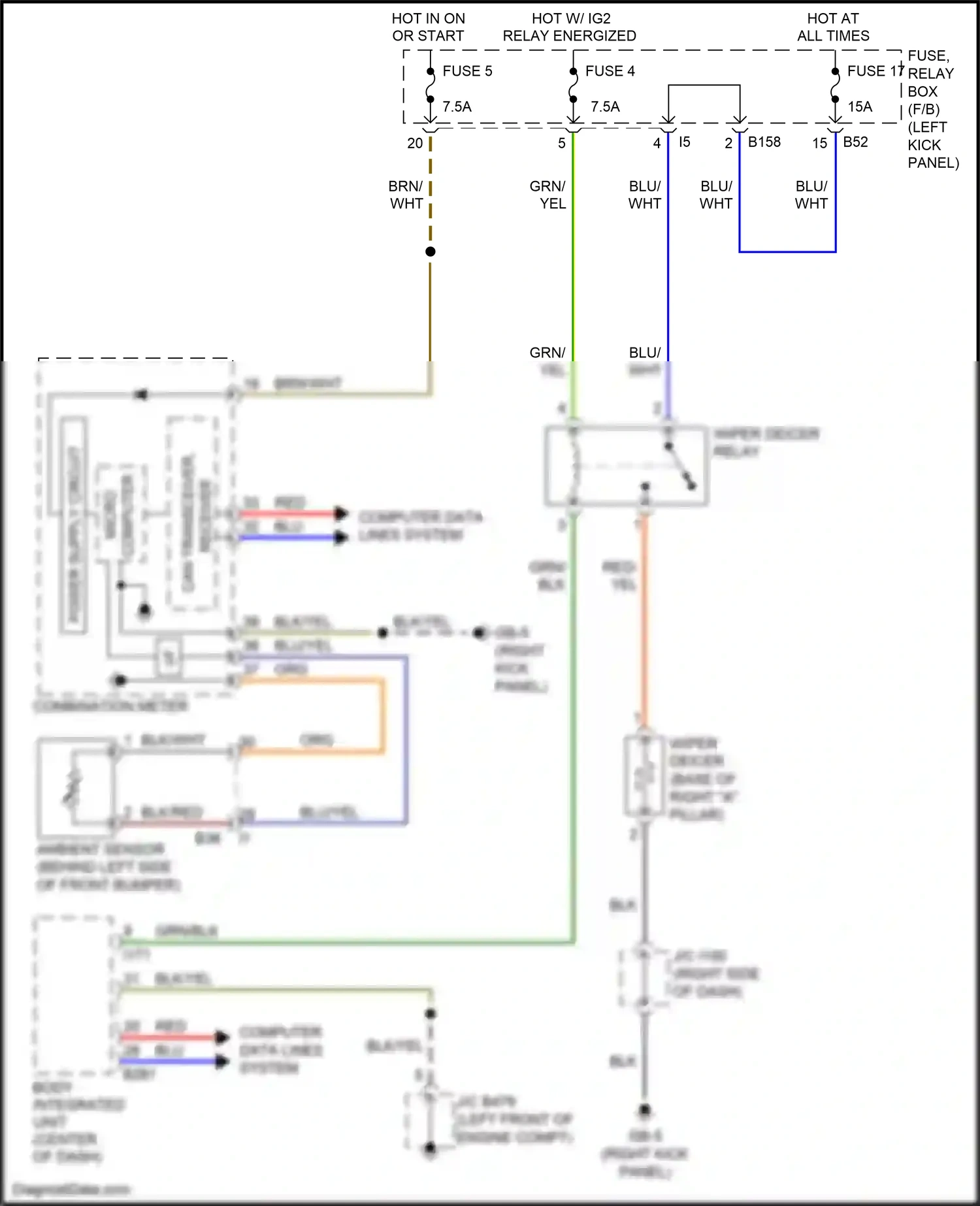 Wiring diagram blu/yel for Subaru Outback BR facelift (2012-2014) (20 of 47)
