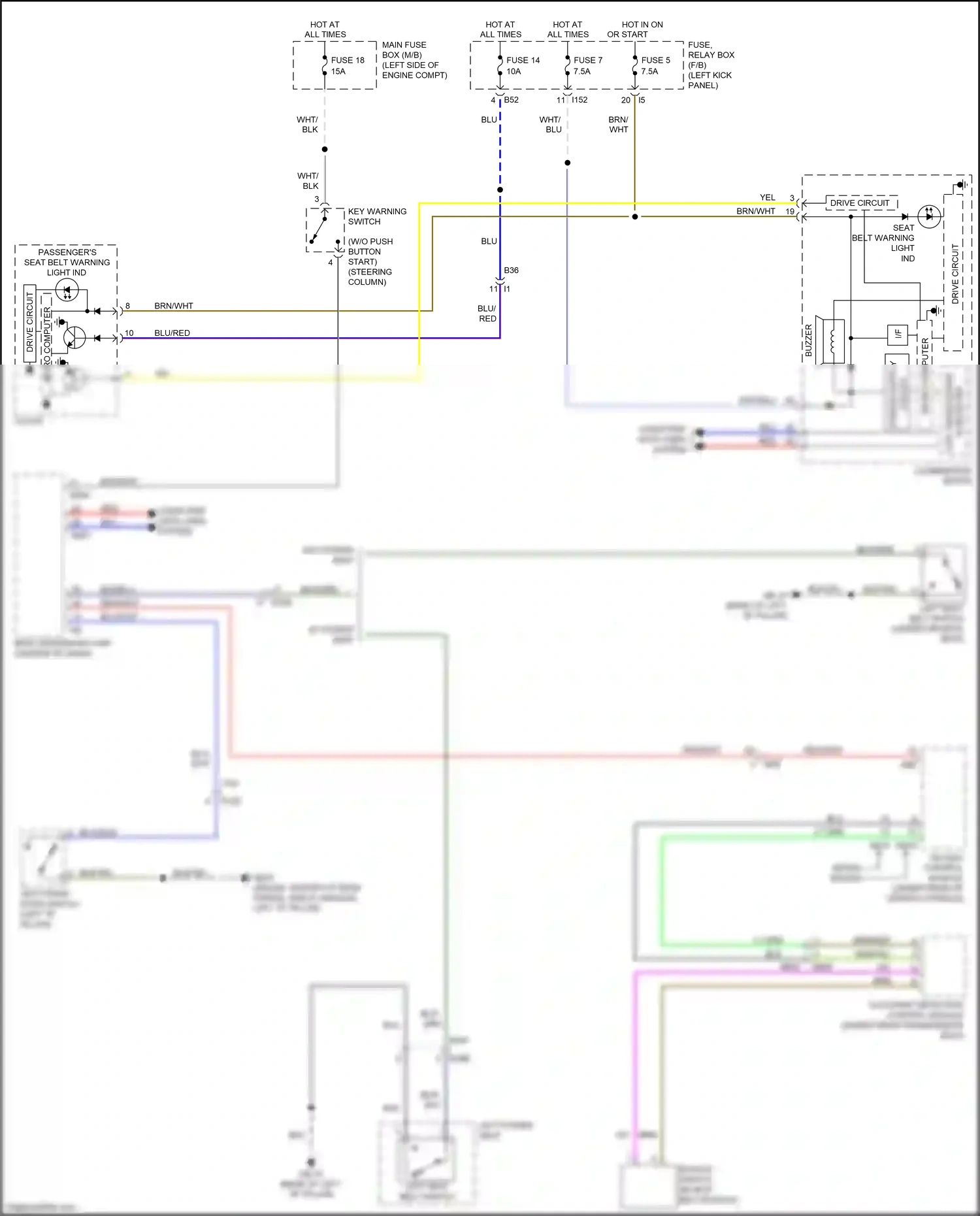 Subaru Outback BR facelift (2012-2014) clock wiring diagram  (1 of 6)