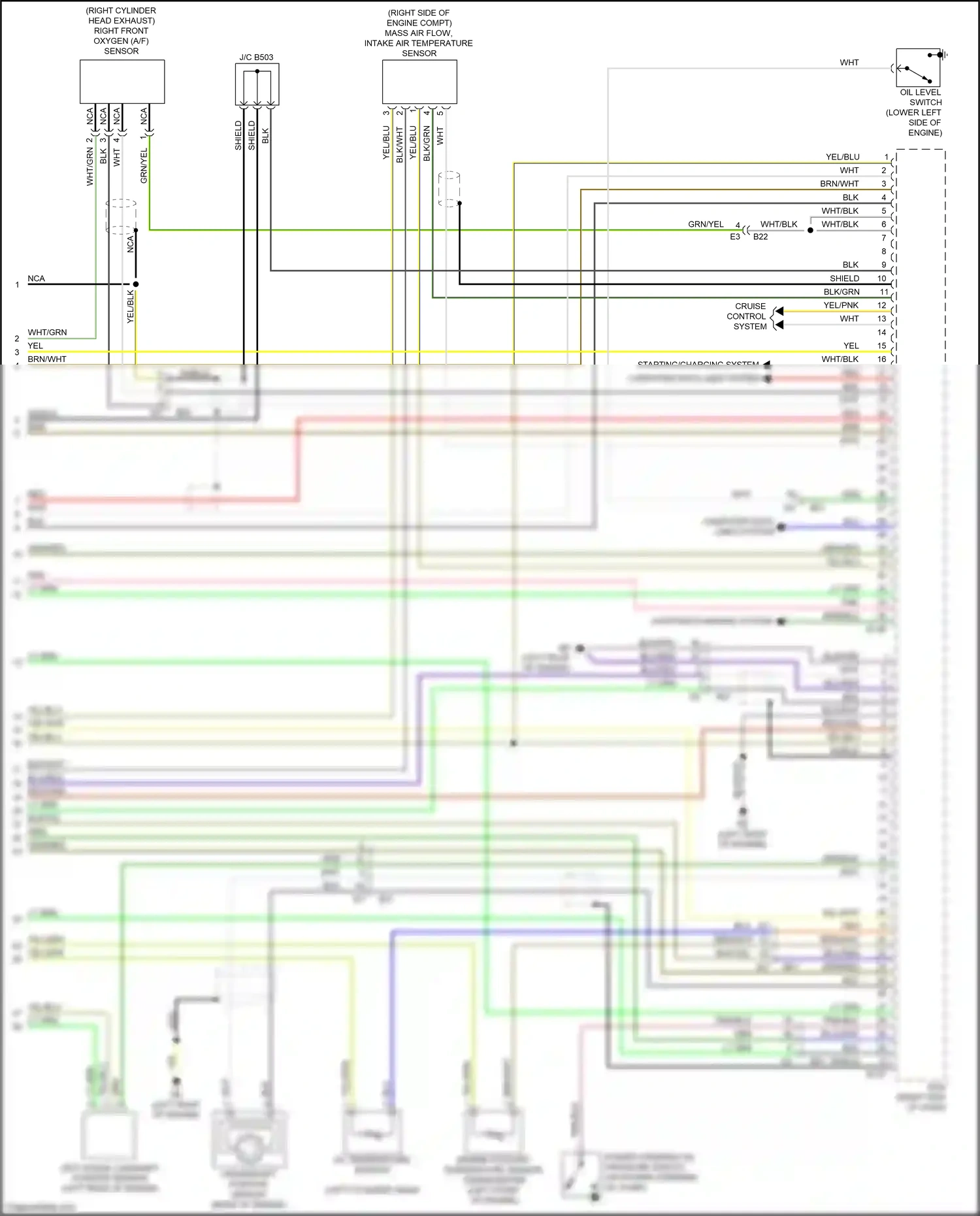 Subaru Outback BR facelift (2012-2014) engine coolant temperature sensor, thermometer (left front of engine) wiring diagram  (1 of 1)