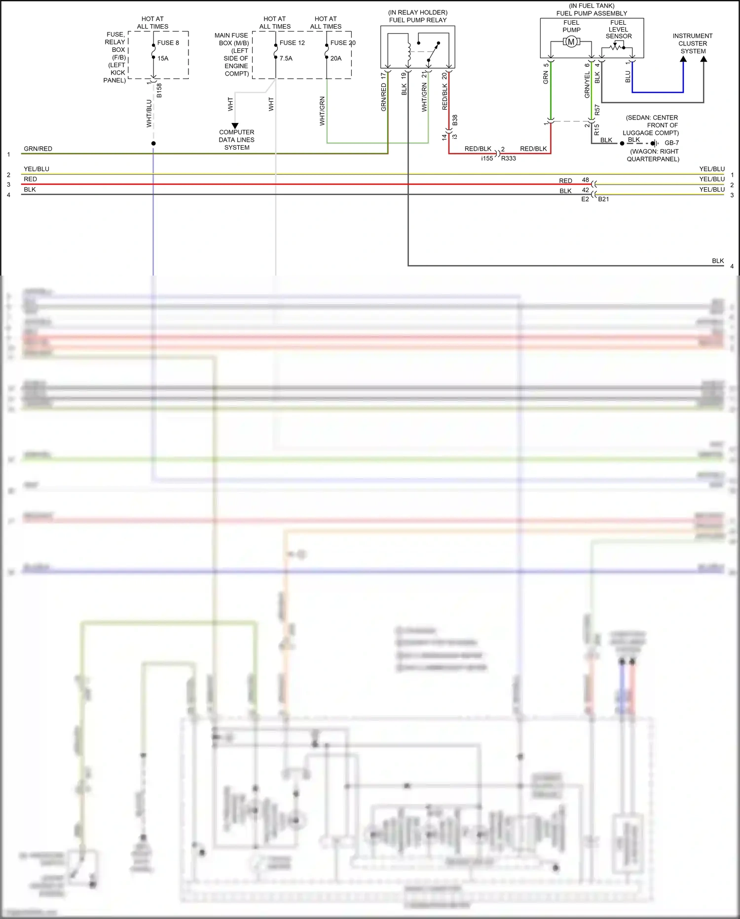 Subaru Outback BR facelift (2012-2014) indicator wiring diagram  (1 of 1)