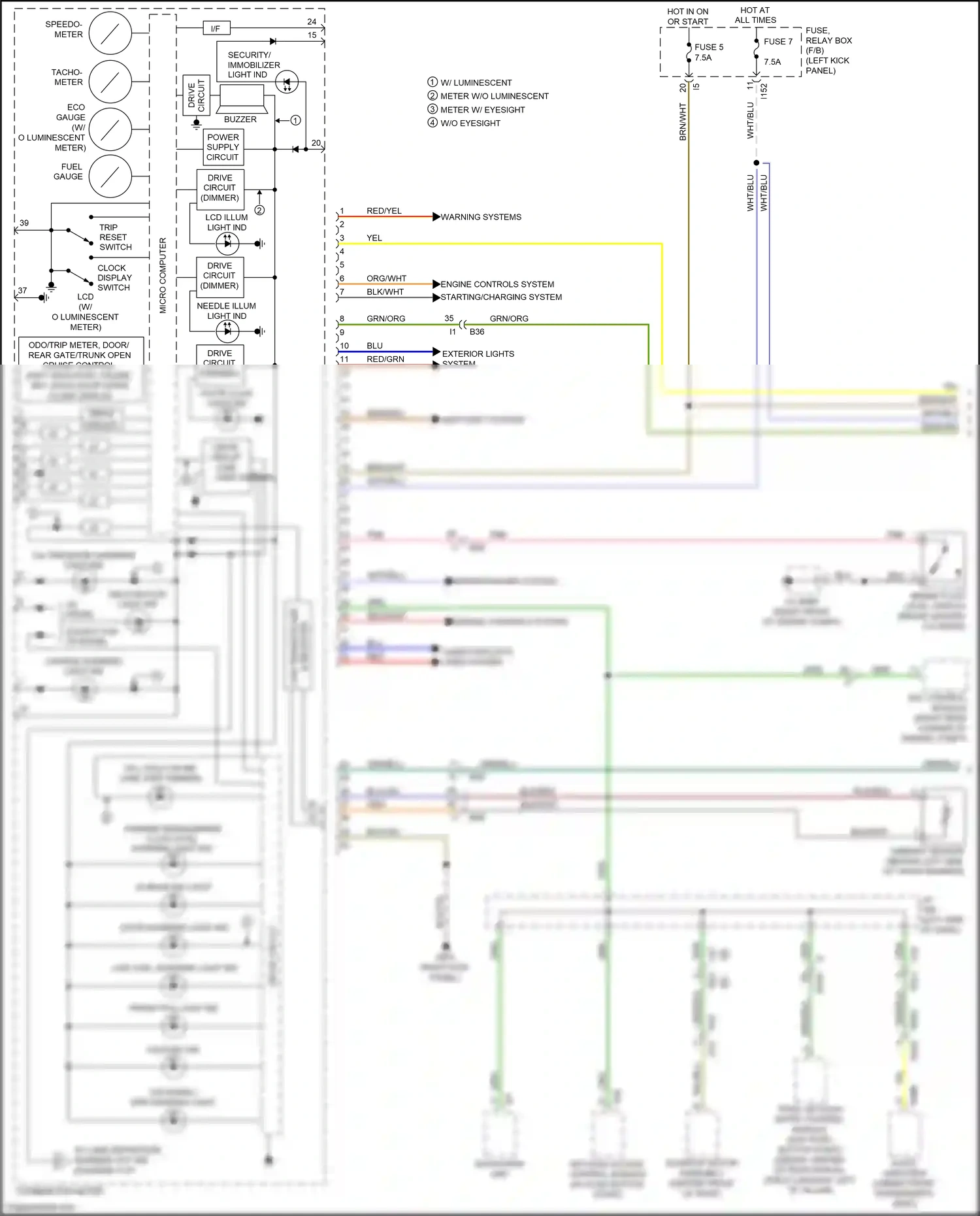 Subaru Outback BR facelift (2012-2014) (left kick panel) wiring diagram  (9 of 88)