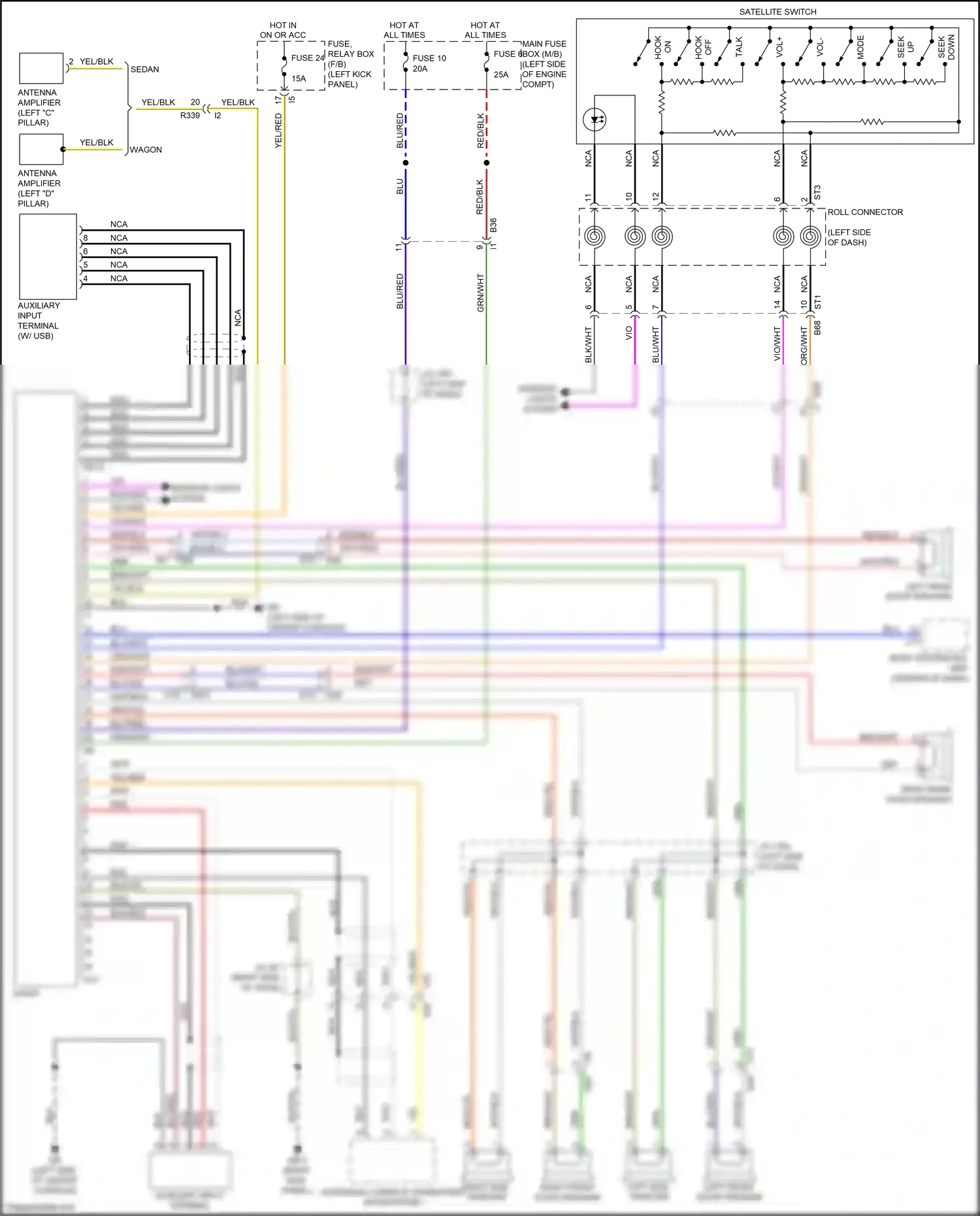 Wiring diagram left side tweeter for Subaru Outback BR facelift (2012-2014) (5 of 5)