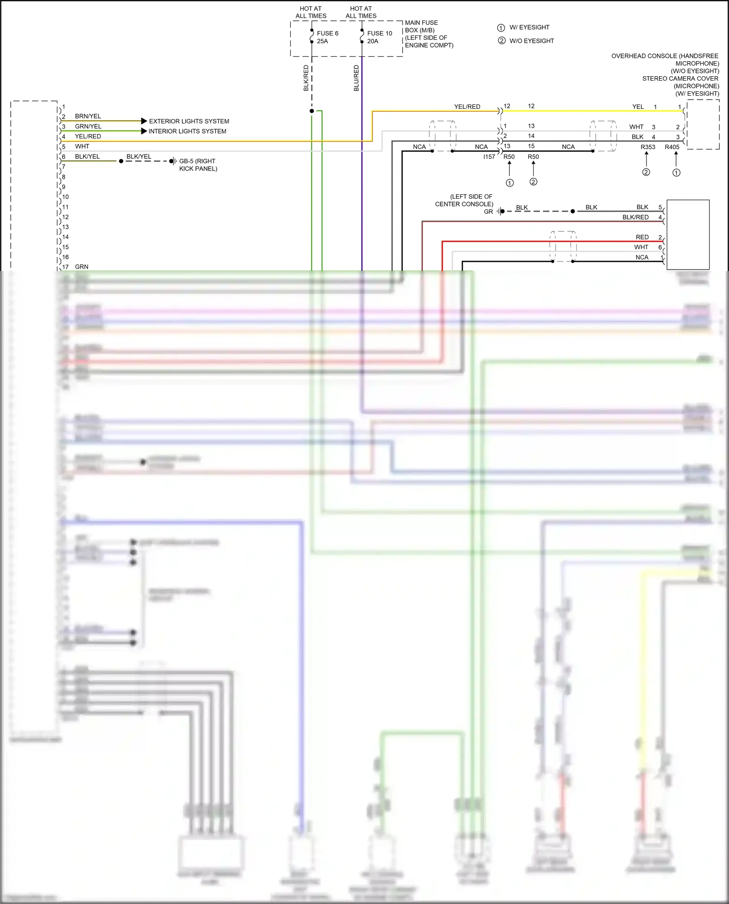 Wiring diagram rearview camera circuit for Subaru Outback BR facelift (2012-2014) (1 of 1)