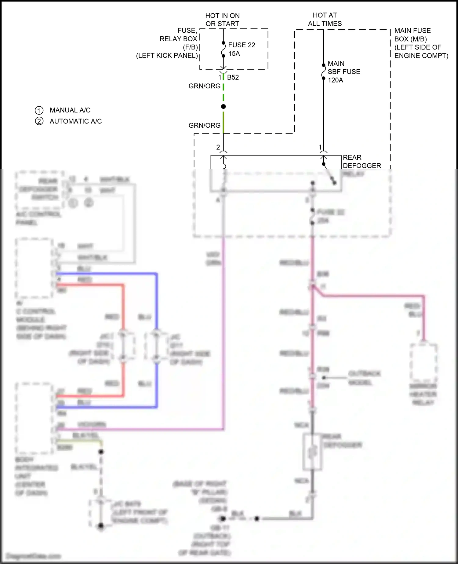 Wiring diagram red for Subaru Outback BR facelift (2012-2014) (46 of 123)