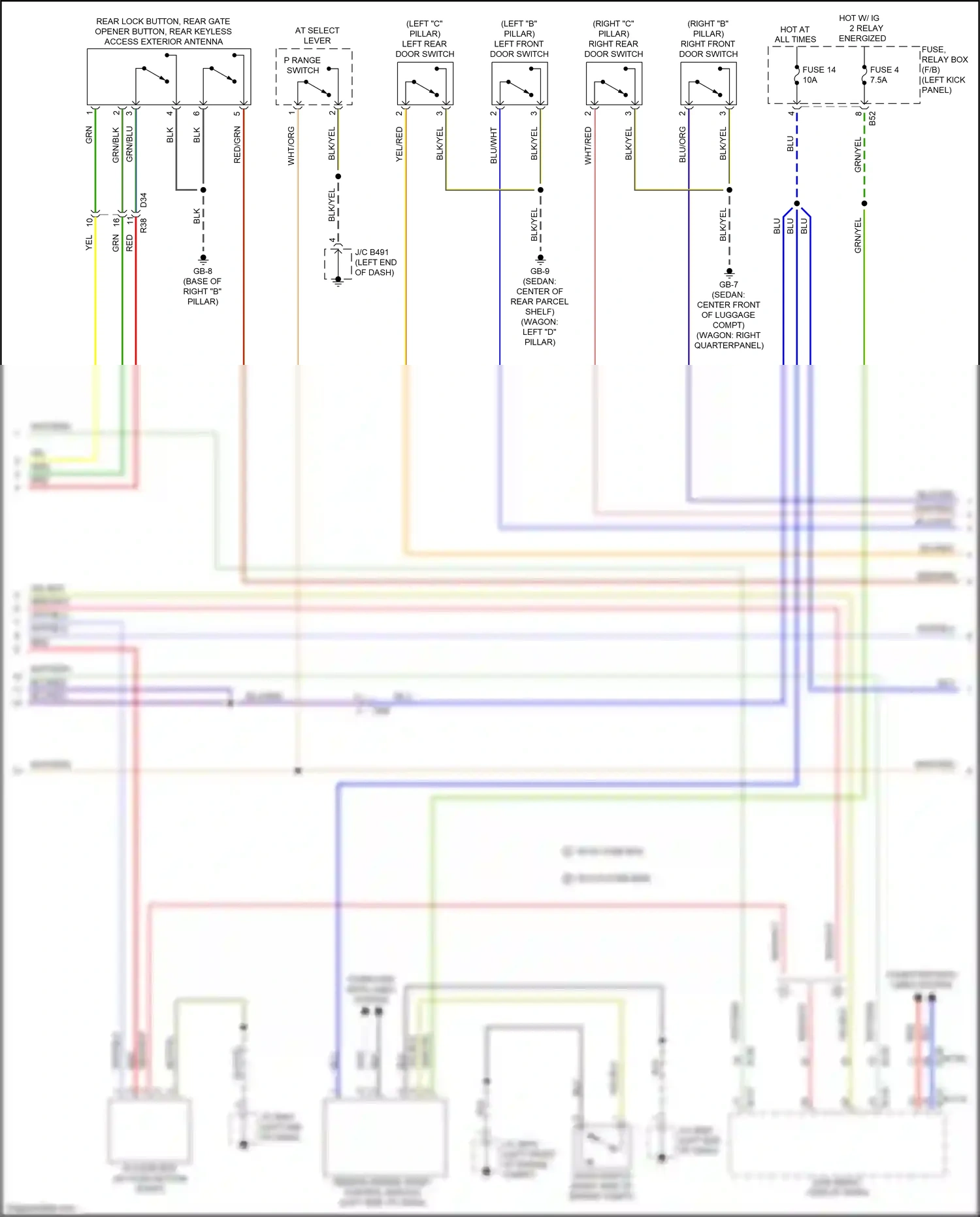 Wiring diagram remote engine start control module for Subaru Outback BR facelift (2012-2014) (4 of 12)