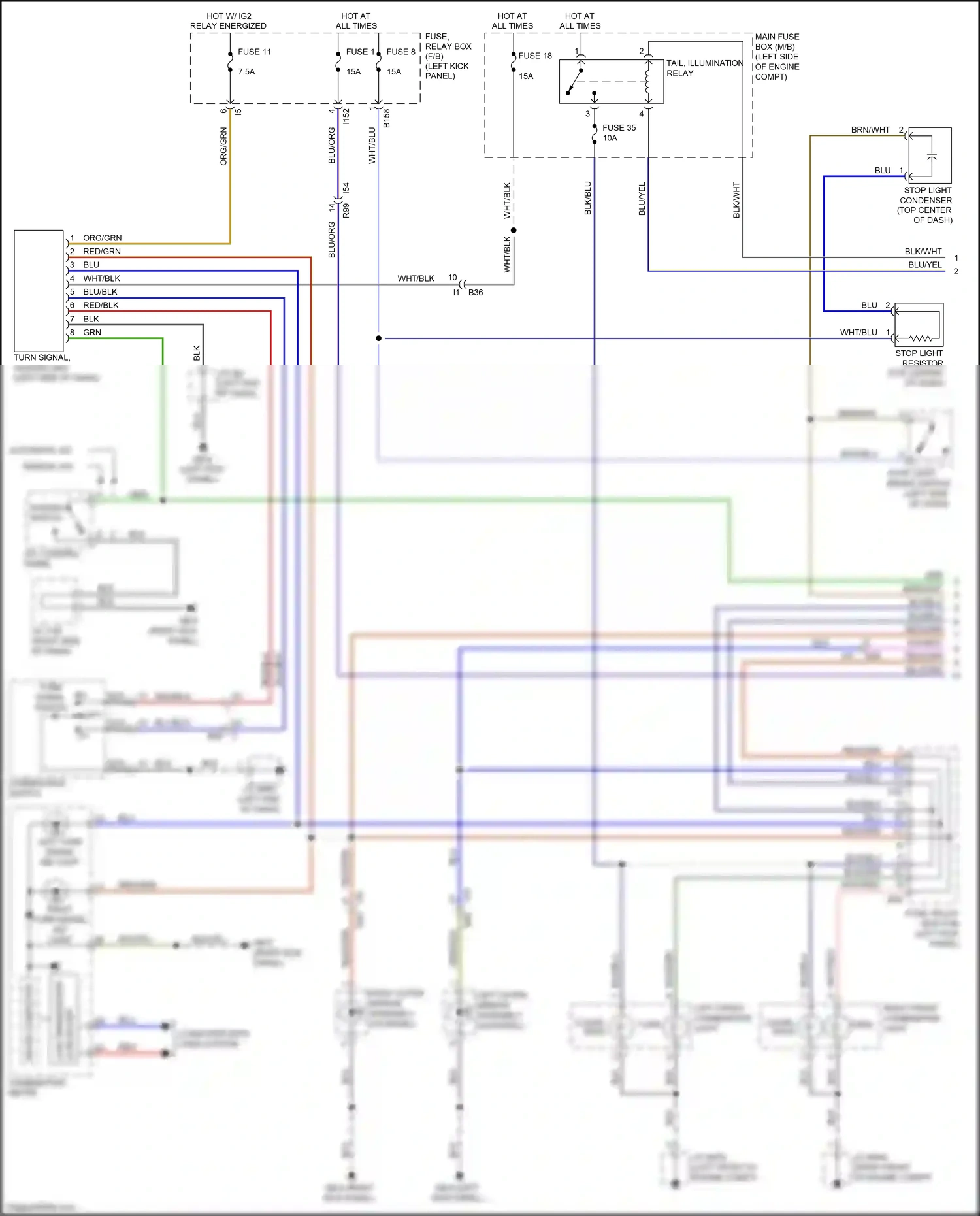 Wiring diagram right front combination for Subaru Outback BR facelift (2012-2014) (1 of 1)