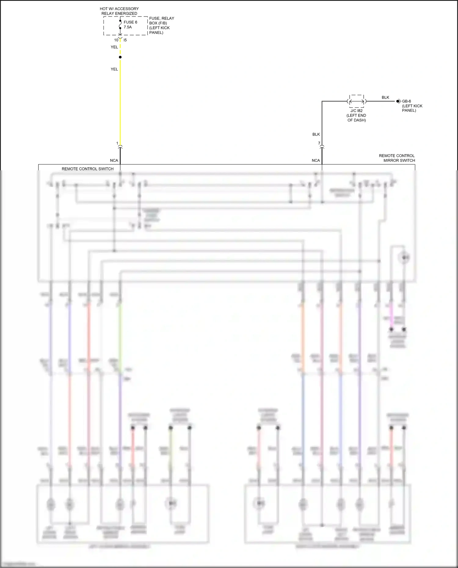 Wiring diagram right/ left motor for Subaru Outback BR facelift (2012-2014) (2 of 2)