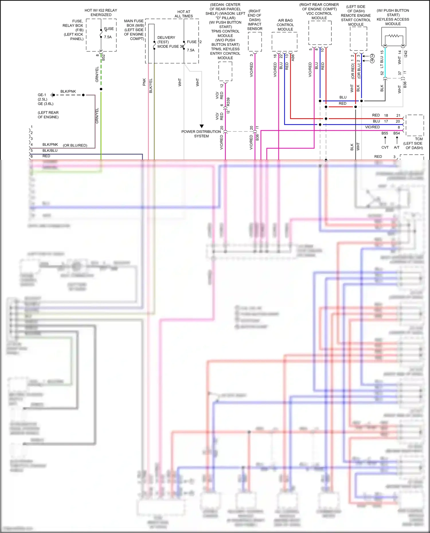 Wiring diagram stereo camera for Subaru Outback BR facelift (2012-2014) (1 of 4)