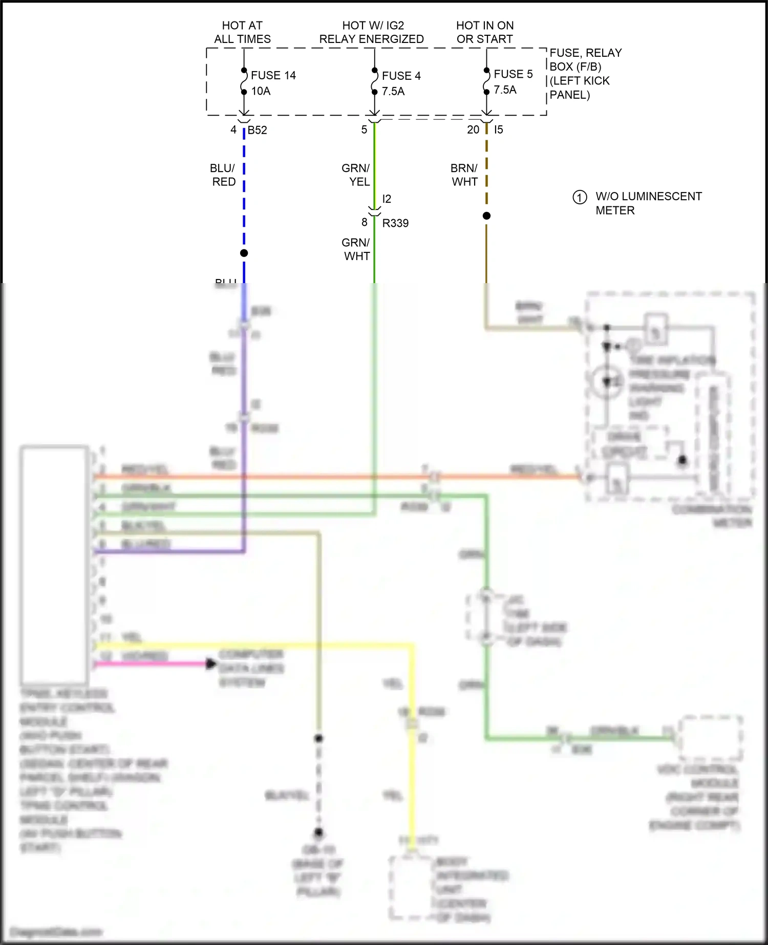 Subaru Outback BR facelift (2012-2014) (w/ push button start) wiring diagram  (10 of 19)