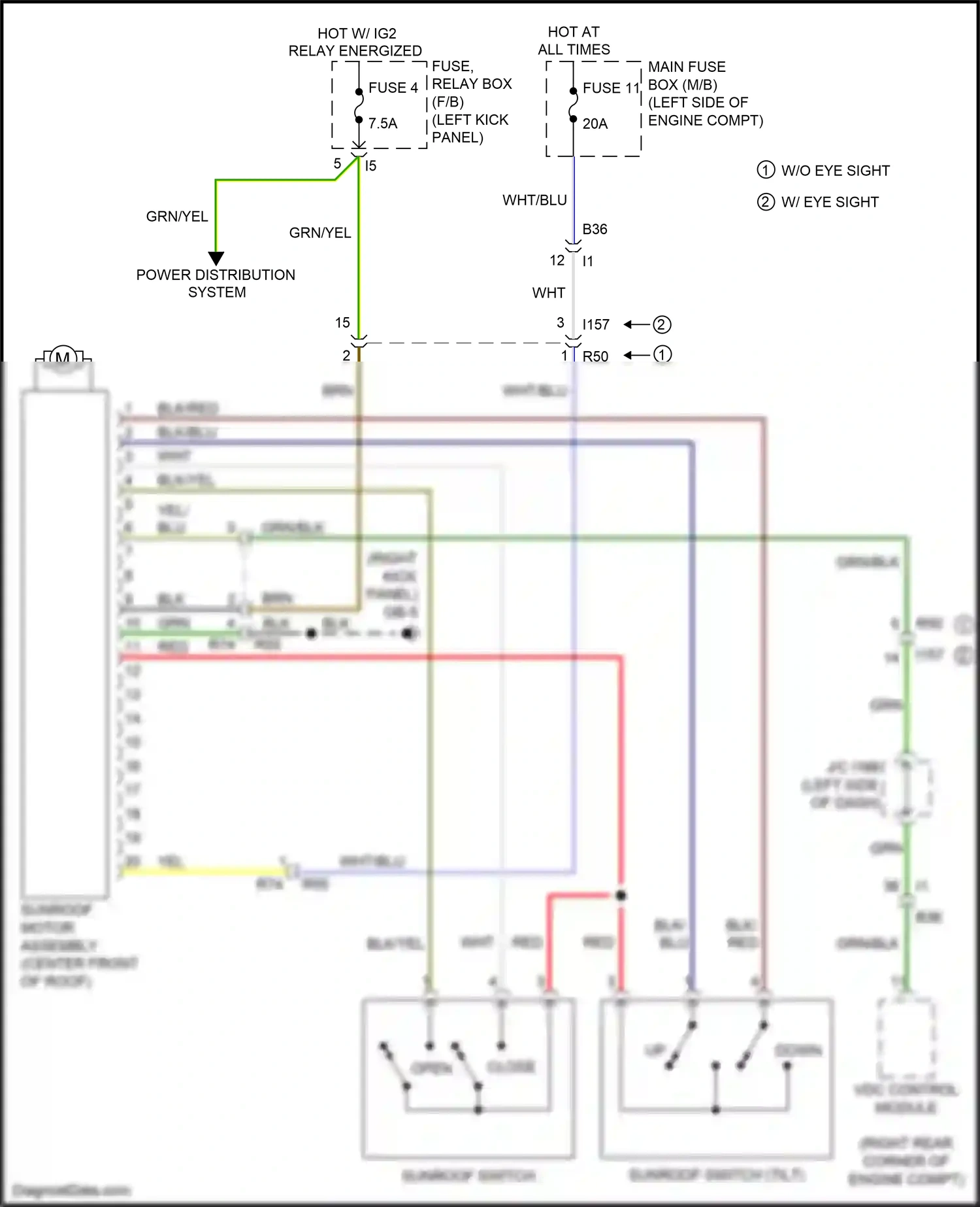 Wiring diagram yel for Subaru Outback BR facelift (2012-2014) (17 of 100)