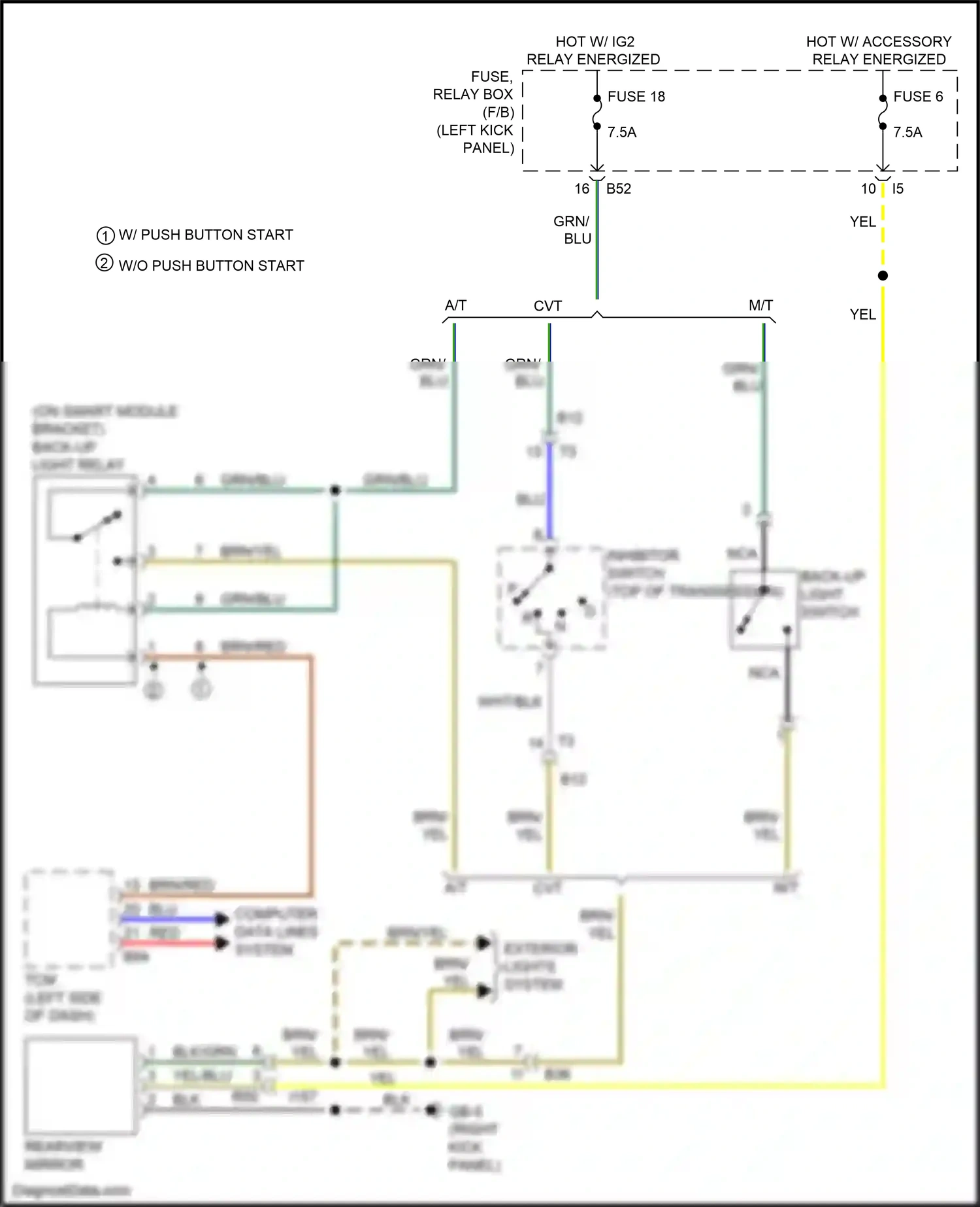 Wiring diagram yel for Subaru Outback BR facelift (2012-2014) (52 of 100)