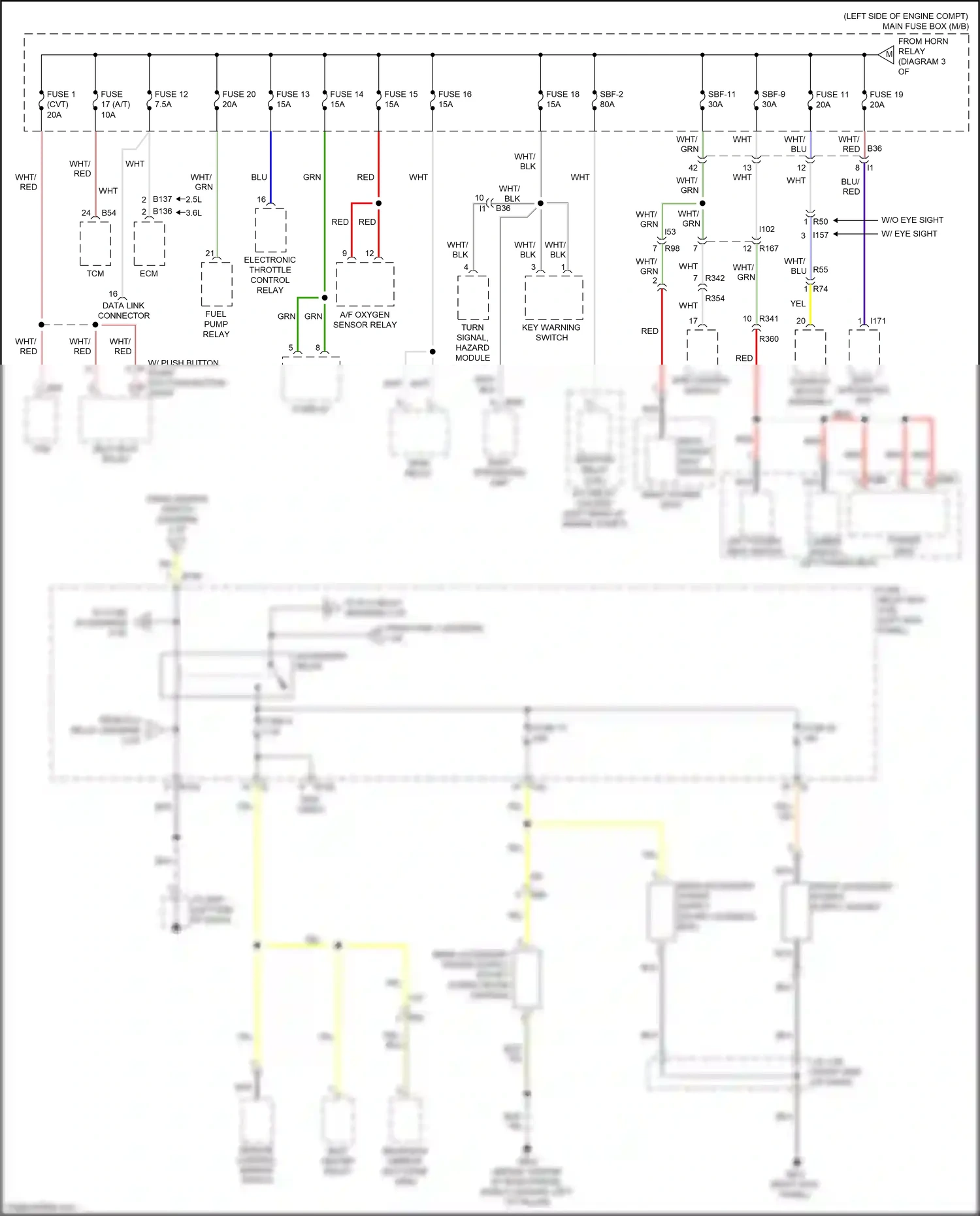 Wiring diagram yel for Subaru Outback BR facelift (2012-2014) (46 of 100)