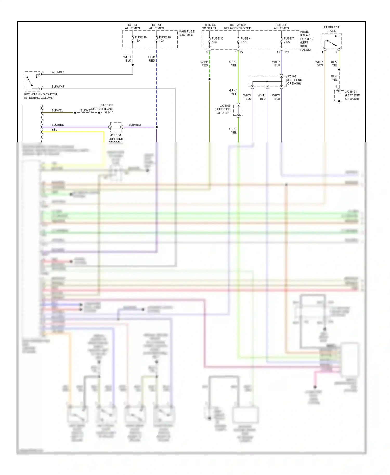 Subaru Outback BR (2009-2012) key warning switch (steering column) wiring diagram  (3 of 5)