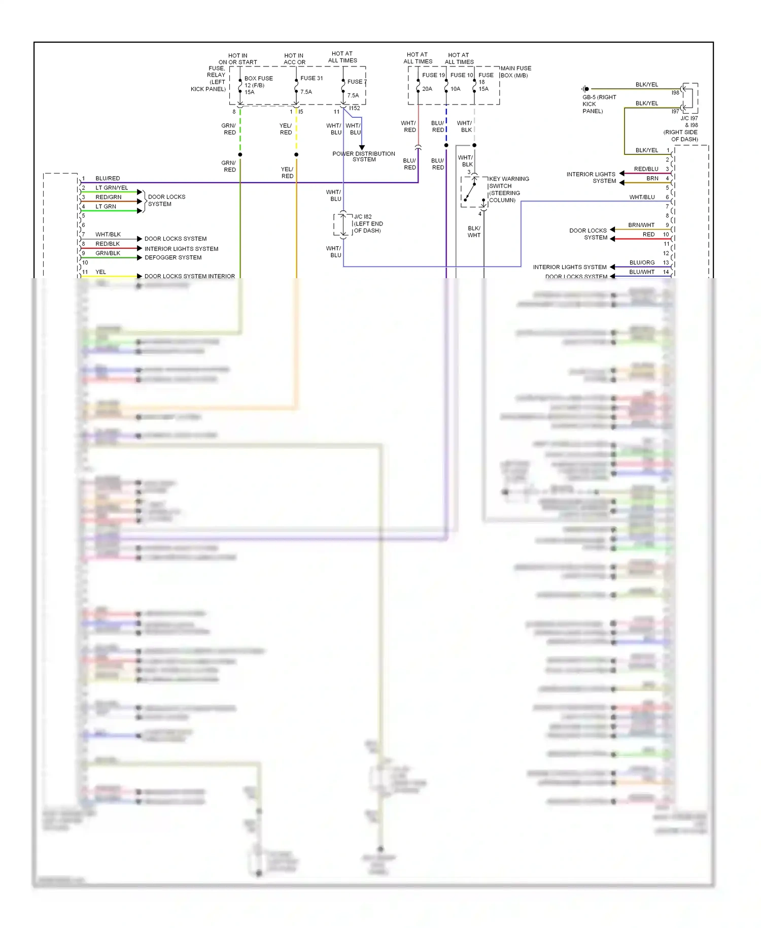 Subaru Outback BR (2009-2012) key warning switch (steering column) wiring diagram  (1 of 5)