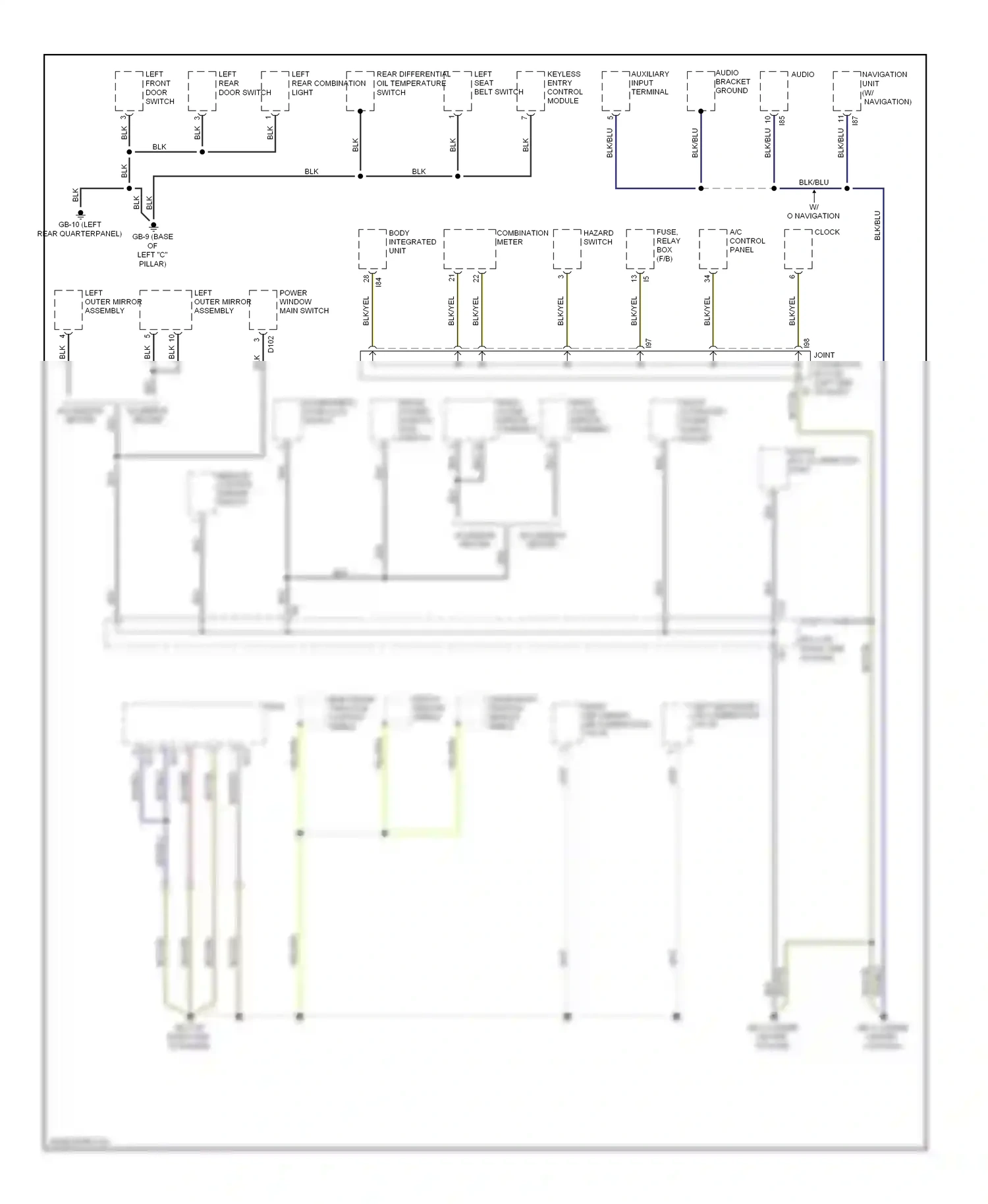 Wiring diagram keyless entry control module for Subaru Outback BR (2009-2012) (2 of 2)
