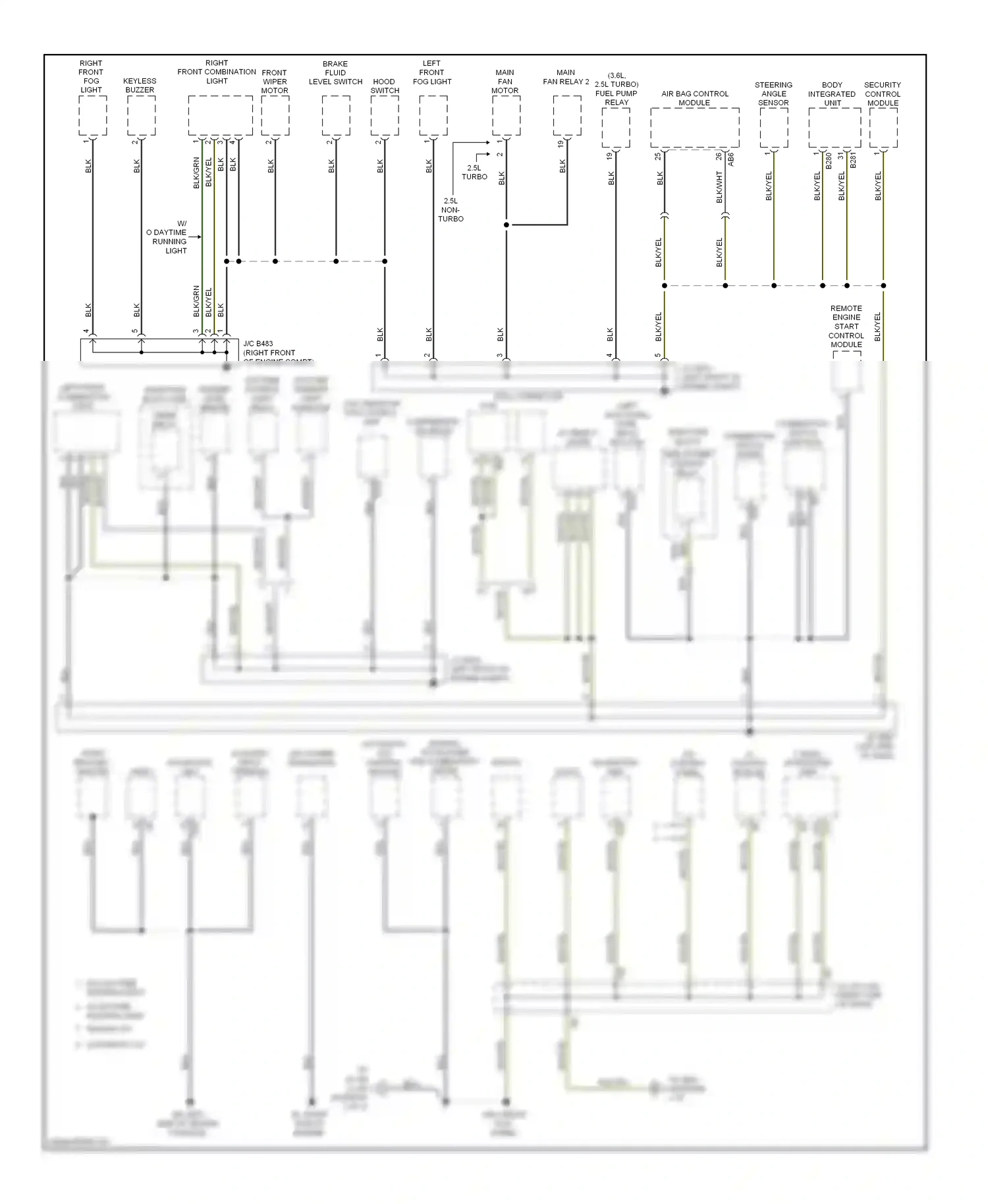 Wiring diagram left front combination light for Subaru Outback BR (2009-2012) (3 of 6)