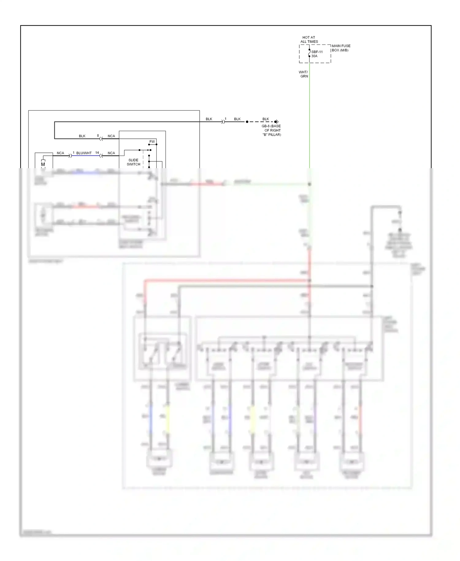 Wiring diagram lifter switch for Subaru Outback BR (2009-2012) (1 of 1)