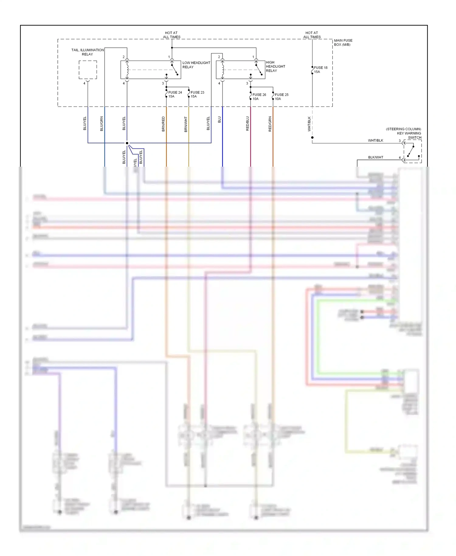 Subaru Outback BR (2009-2012) (steering column) key warning switch wiring diagram  (1 of 1)