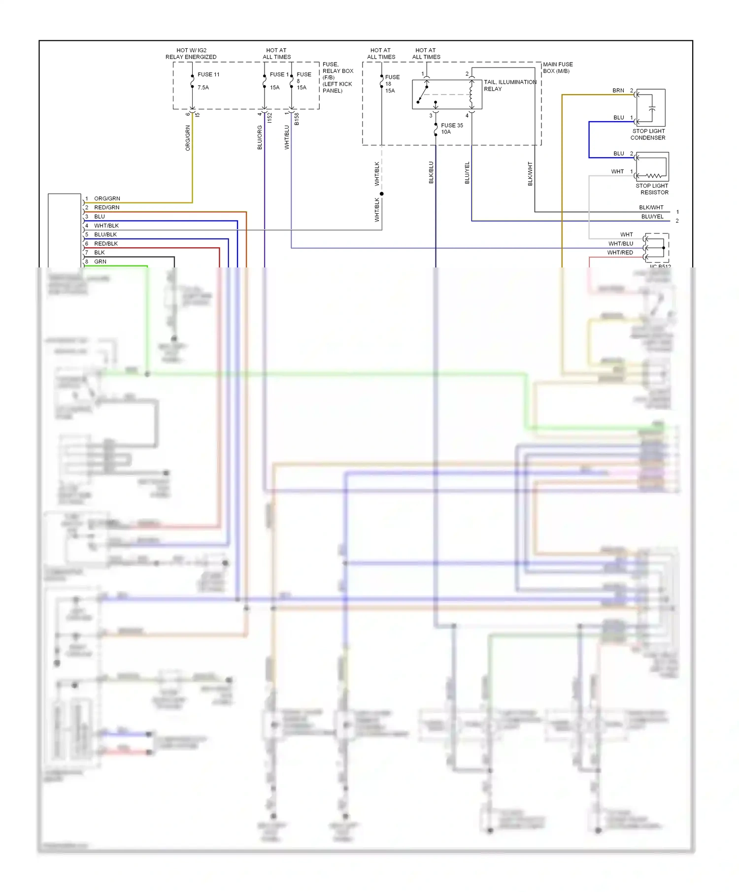 Wiring diagram tail, illumination relay for Subaru Outback BR (2009-2012) (1 of 6)