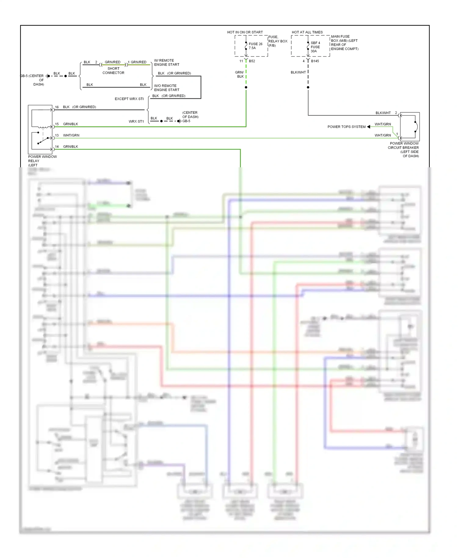 Wiring diagram up right rear for Subaru Outback BR (2009-2012) (1 of 2)
