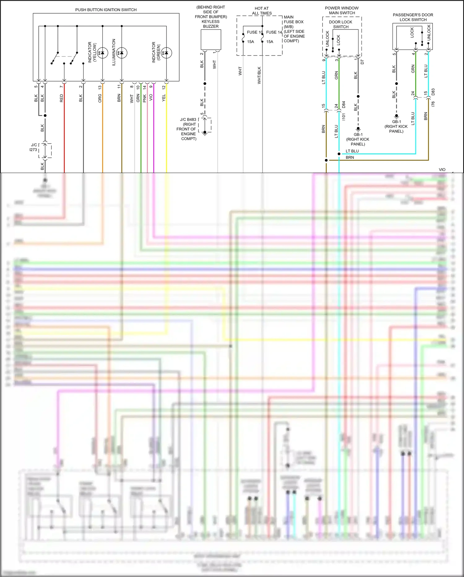 Car Wiring Diagrams for Outback Subaru BS facelift (2017-2021): Forced entry circuit, w/ keyless access system (2 of 4)
