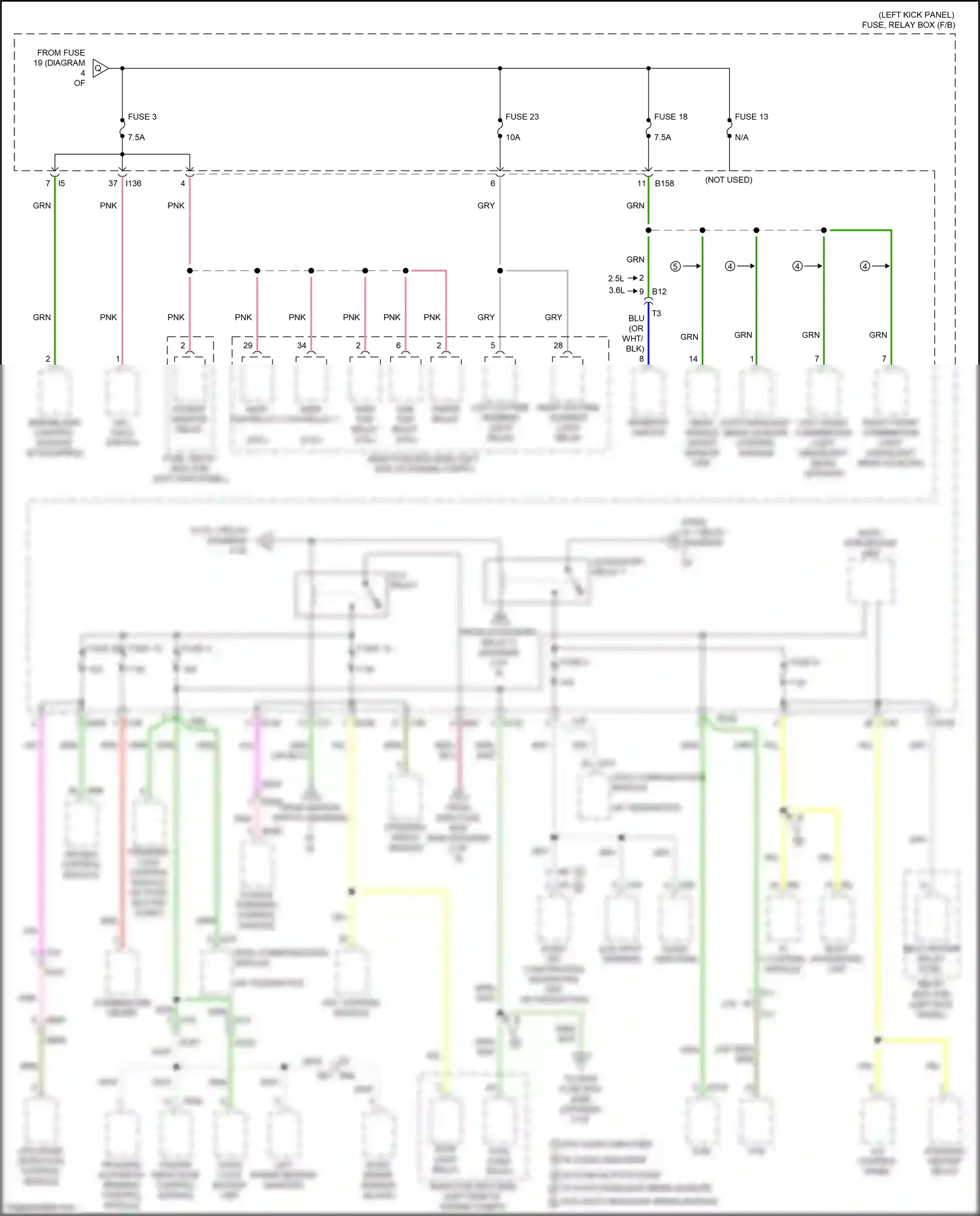 Car Wiring Diagrams for Outback Subaru BS facelift (2017-2021): Power distribution circuit (5 of 8)
