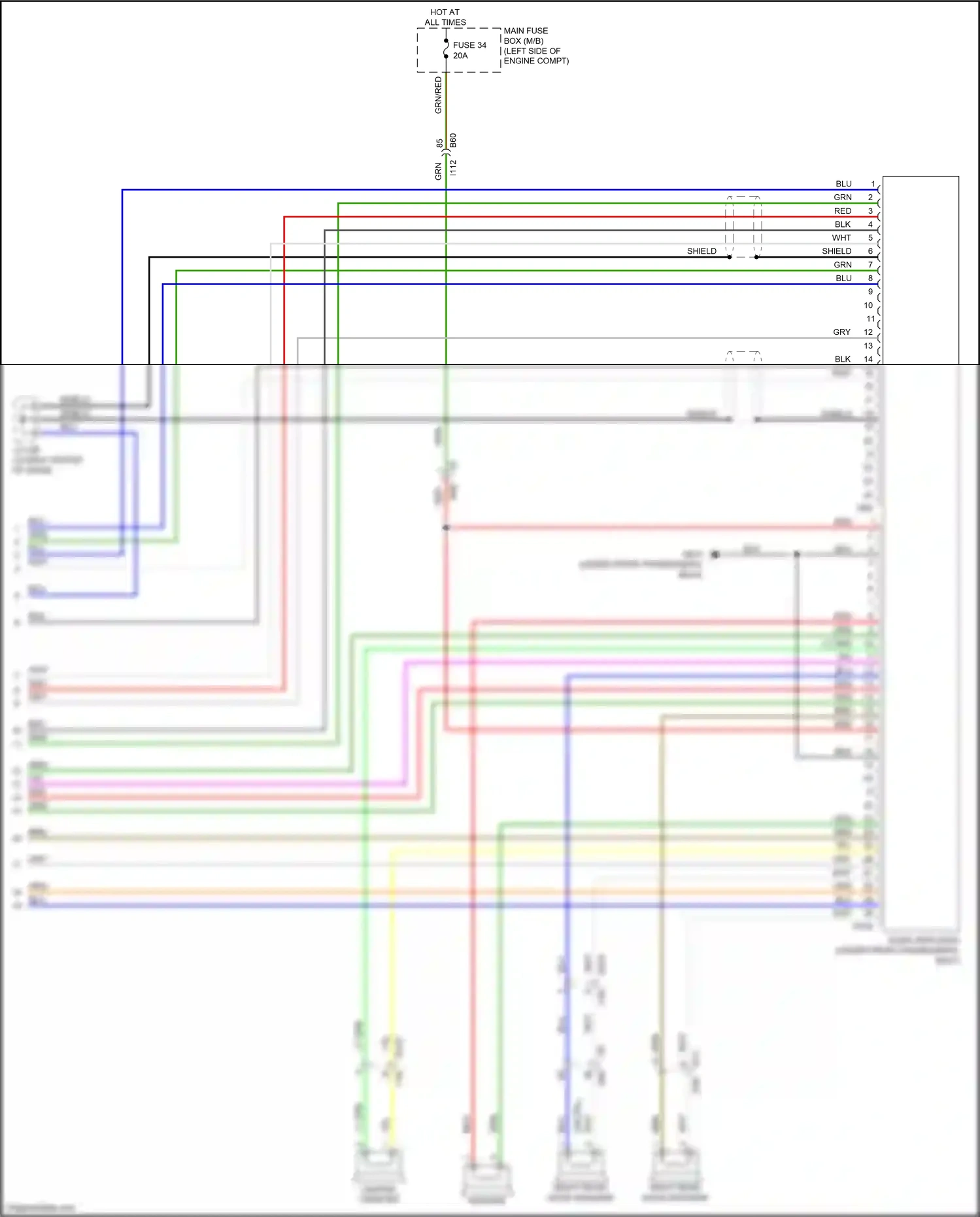 Wiring diagram blu for Subaru Outback BS facelift (2017-2021) (107 of 127)