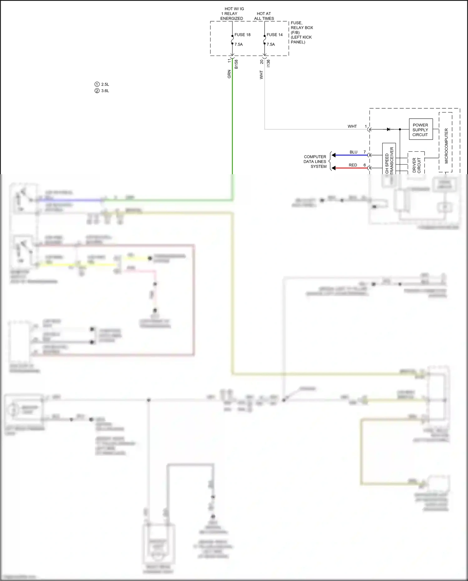 Wiring diagram combination meter for Subaru Outback BS facelift (2017-2021) (2 of 45)