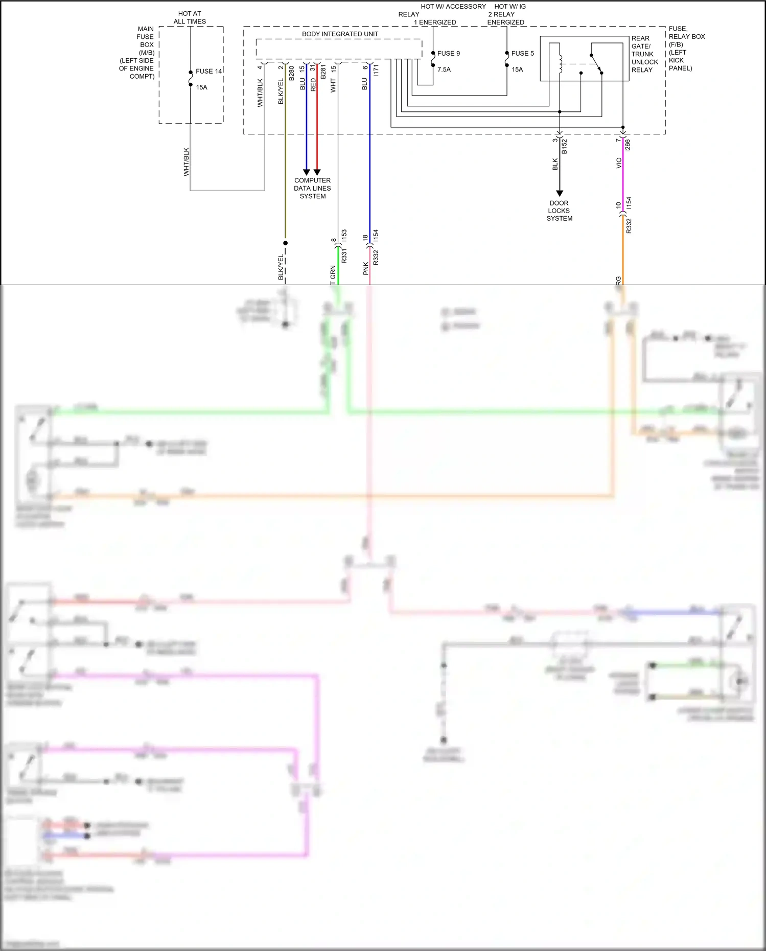 Wiring diagram computer data lines system for Subaru Outback BS facelift (2017-2021) (10 of 77)