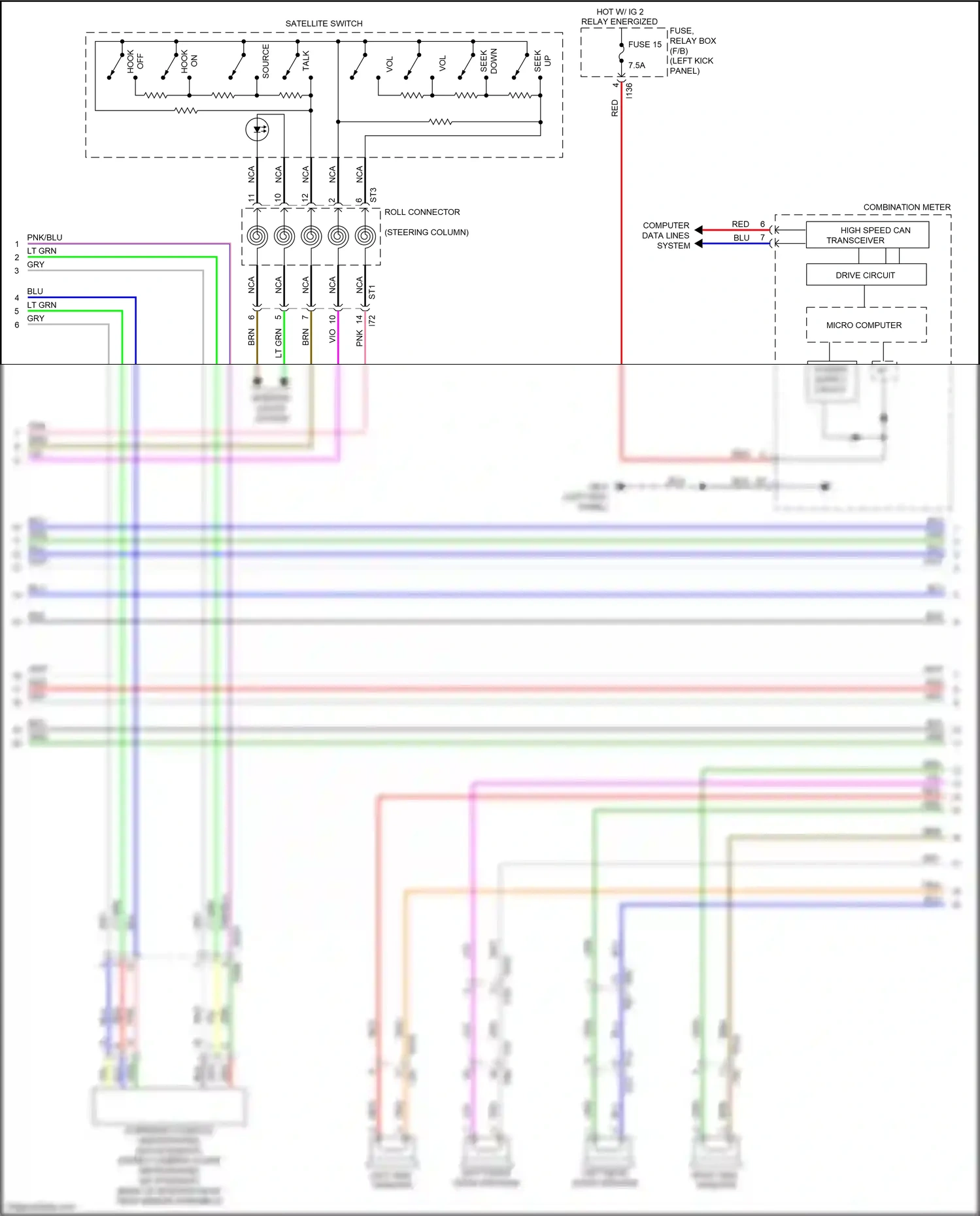 Wiring diagram computer data lines system for Subaru Outback BS facelift (2017-2021) (48 of 77)