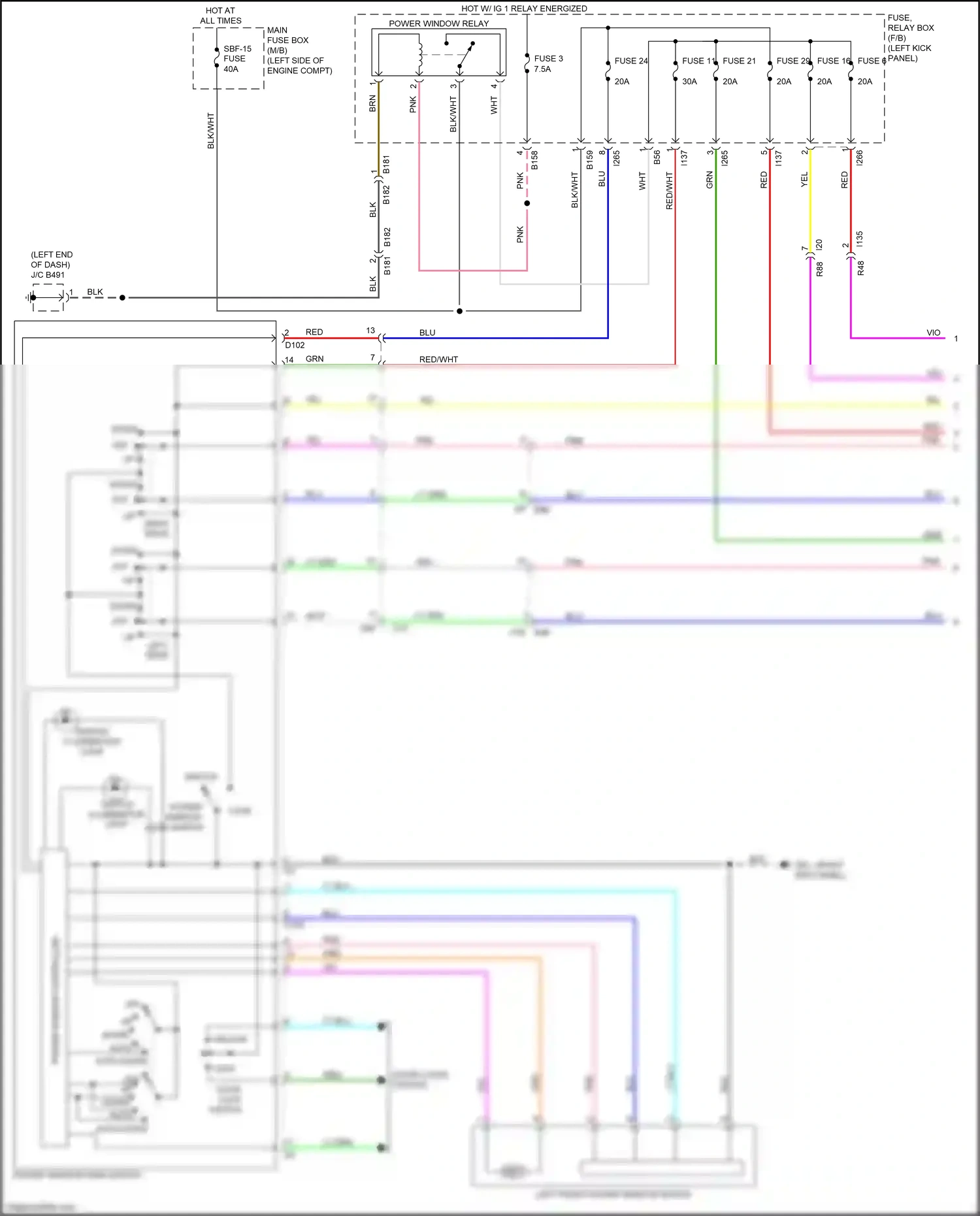 Wiring diagram door lock switch for Subaru Outback BS facelift (2017-2021) (5 of 6)