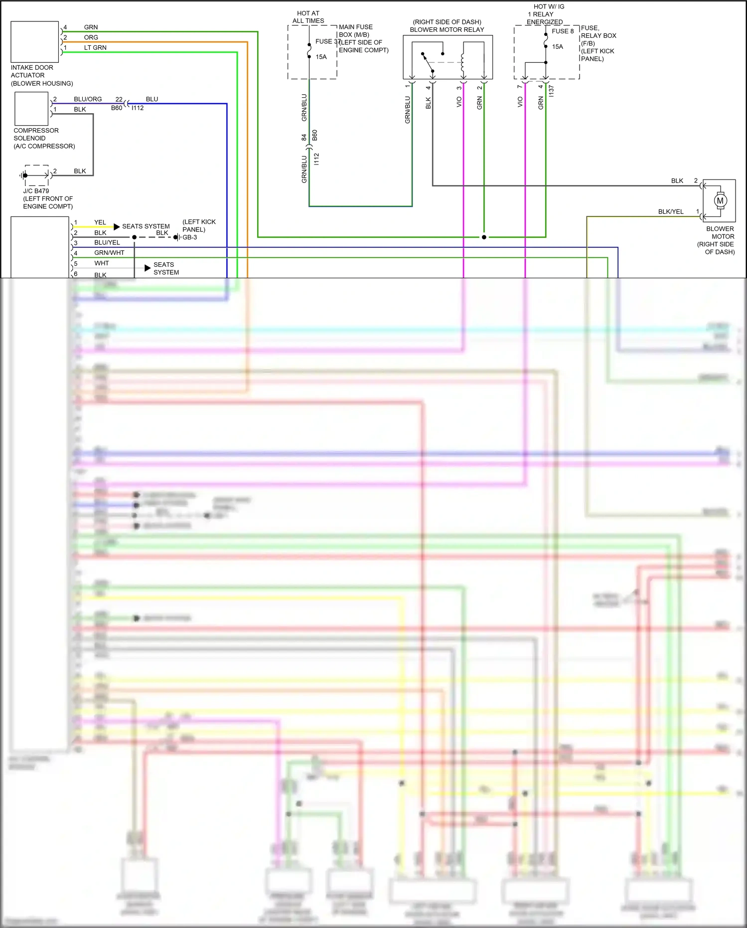 Wiring diagram evaporator sensor for Subaru Outback BS facelift (2017-2021) (3 of 3)