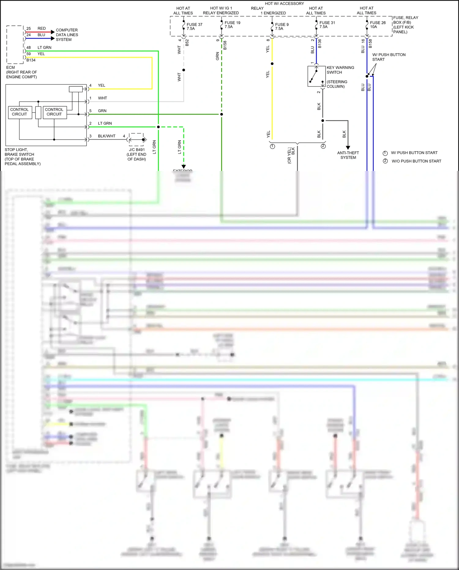 Wiring diagram front unlock relay for Subaru Outback BS facelift (2017-2021) (5 of 5)