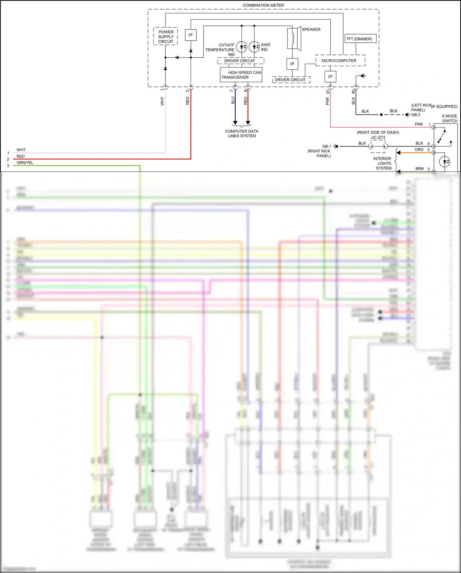 Wiring diagram front wheel speed sensor for Subaru Outback BS facelift (2017-2021) (1 of 4)