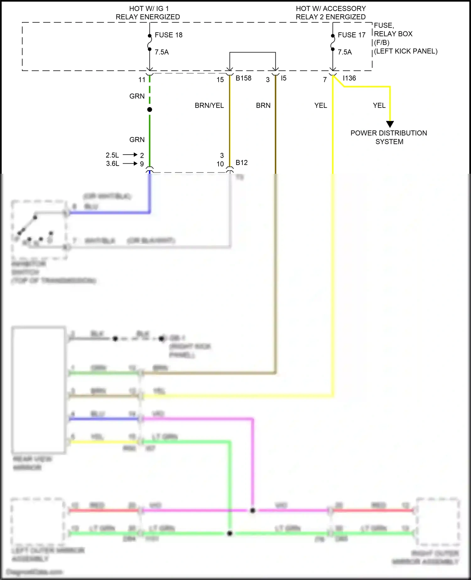 Wiring diagram fuse 17 for Subaru Outback BS facelift (2017-2021) (1 of 5)