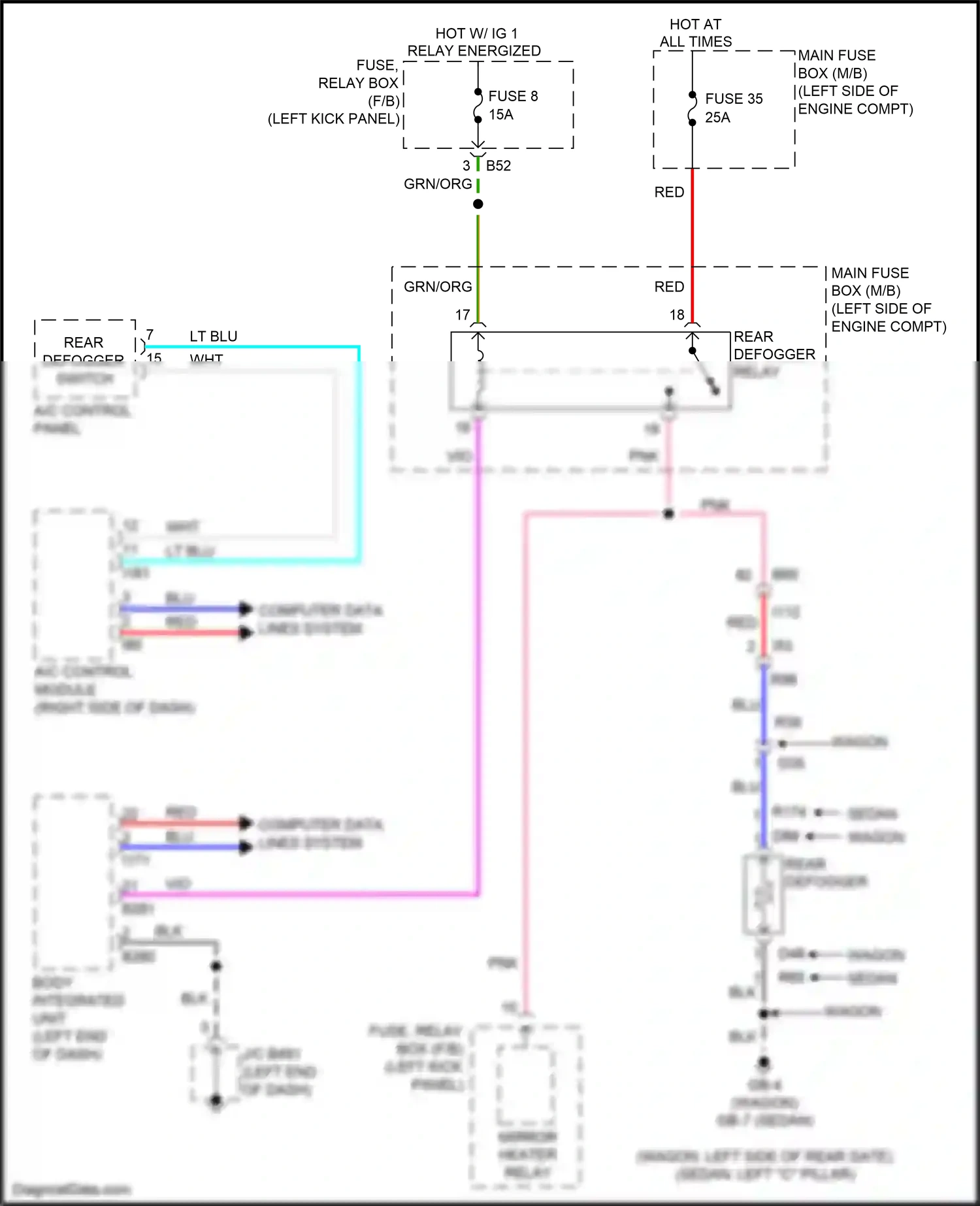 Wiring diagram fuse 35 for Subaru Outback BS facelift (2017-2021) (4 of 4)