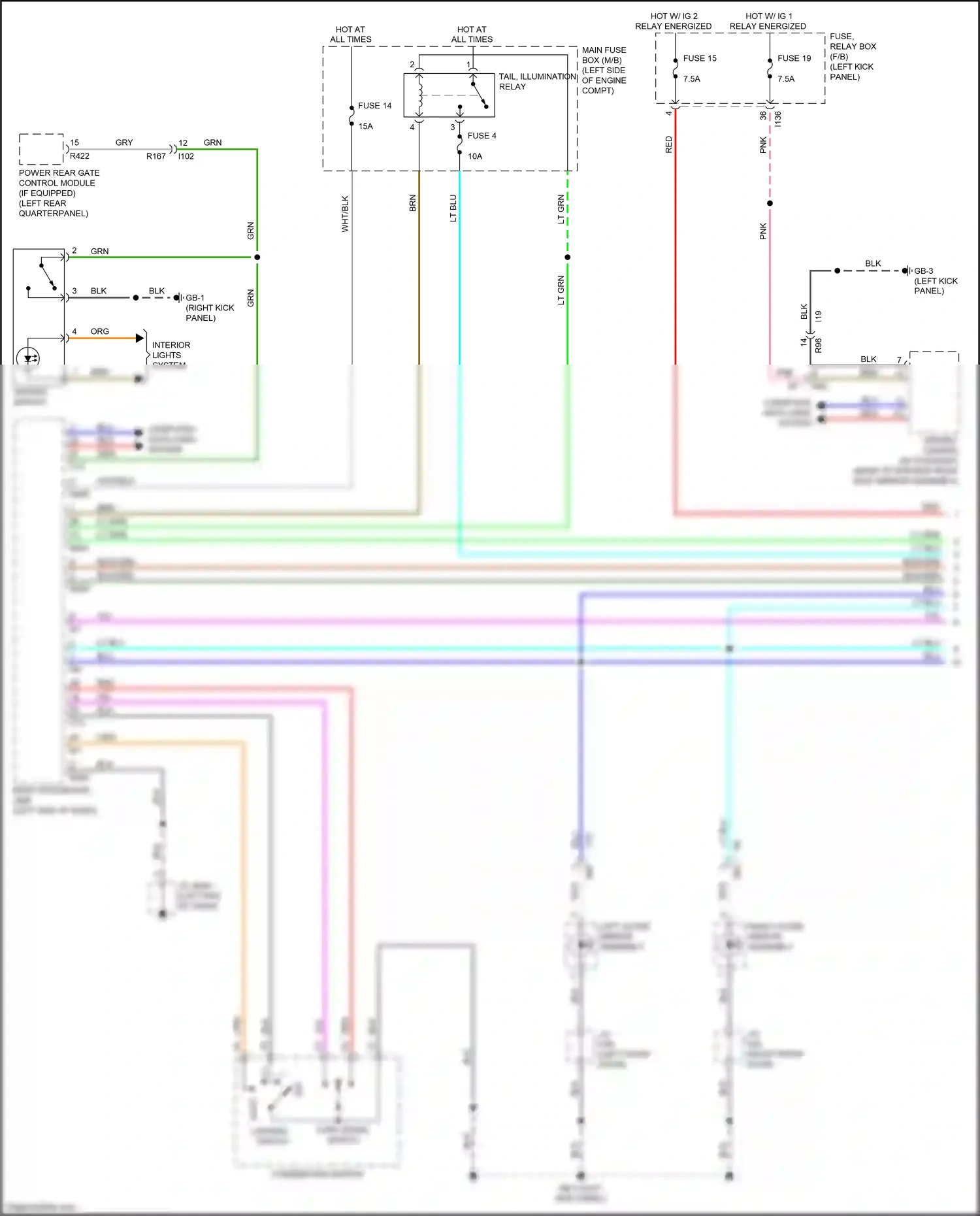 Wiring diagram hazard switch for Subaru Outback BS facelift (2017-2021) (1 of 4)