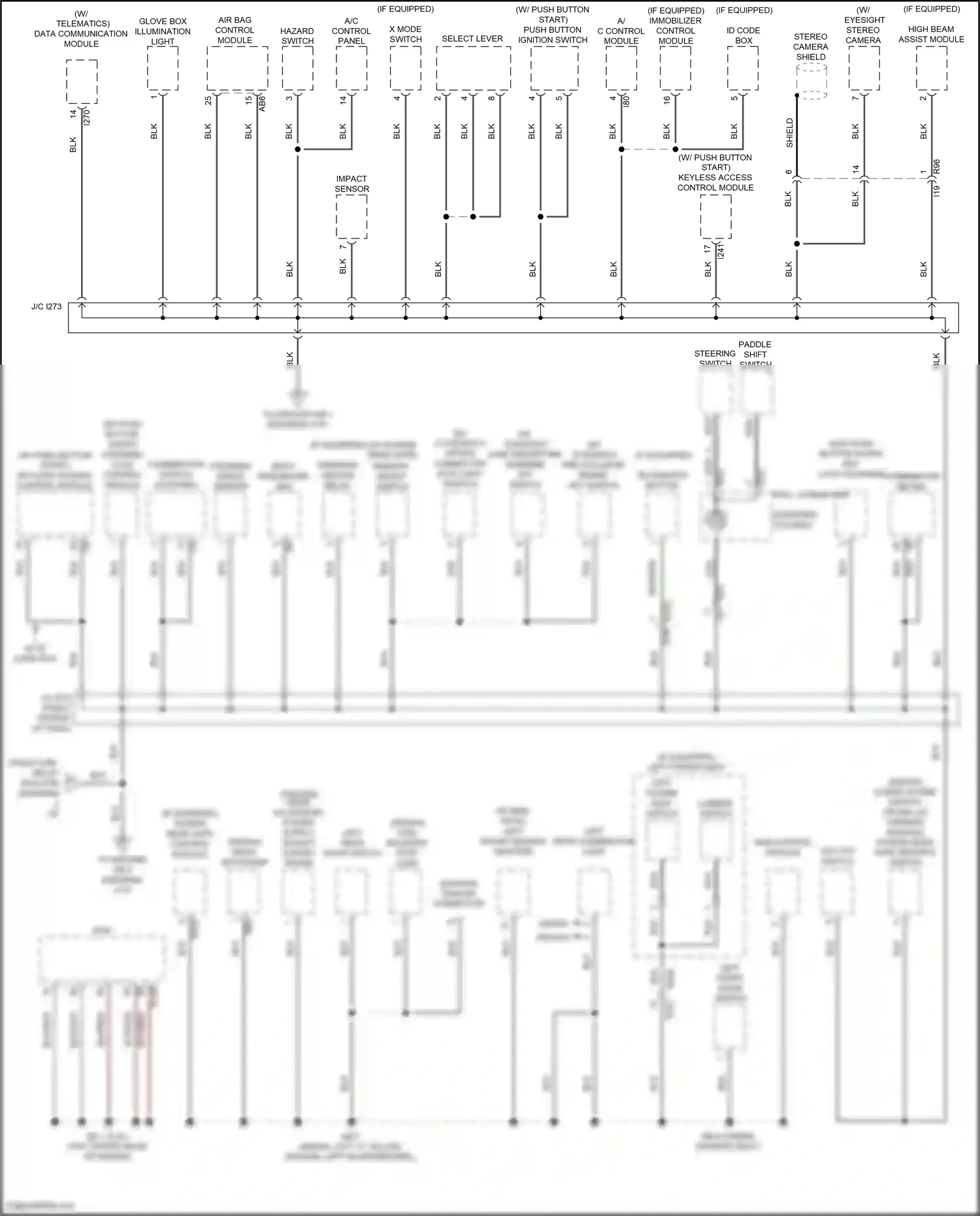 Wiring diagram keyless access control module for Subaru Outback BS facelift (2017-2021) (6 of 18)