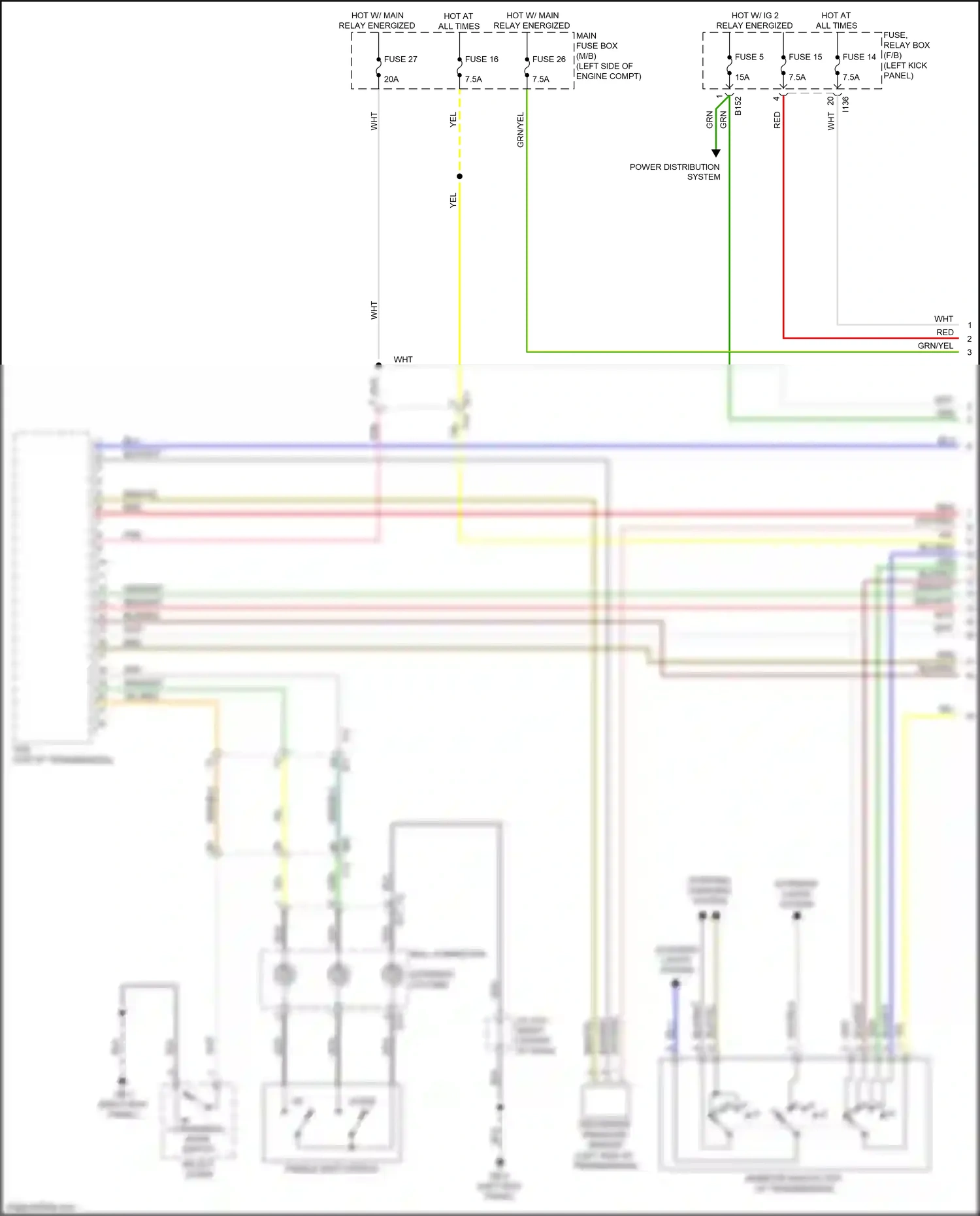 Wiring diagram paddle shift switch for Subaru Outback BS facelift (2017-2021) (1 of 3)