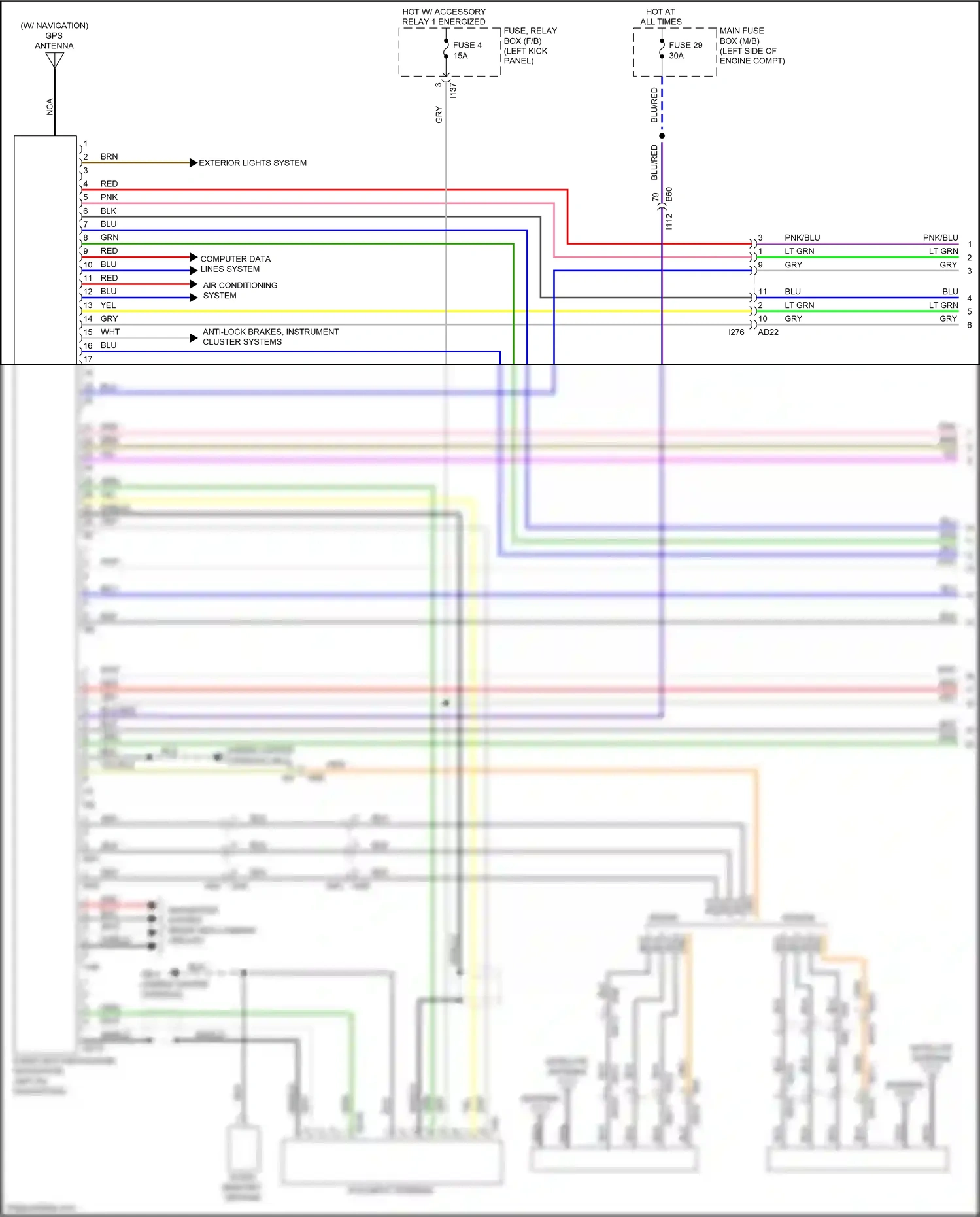 Wiring diagram rear view camera circuit for Subaru Outback BS facelift (2017-2021) (2 of 6)