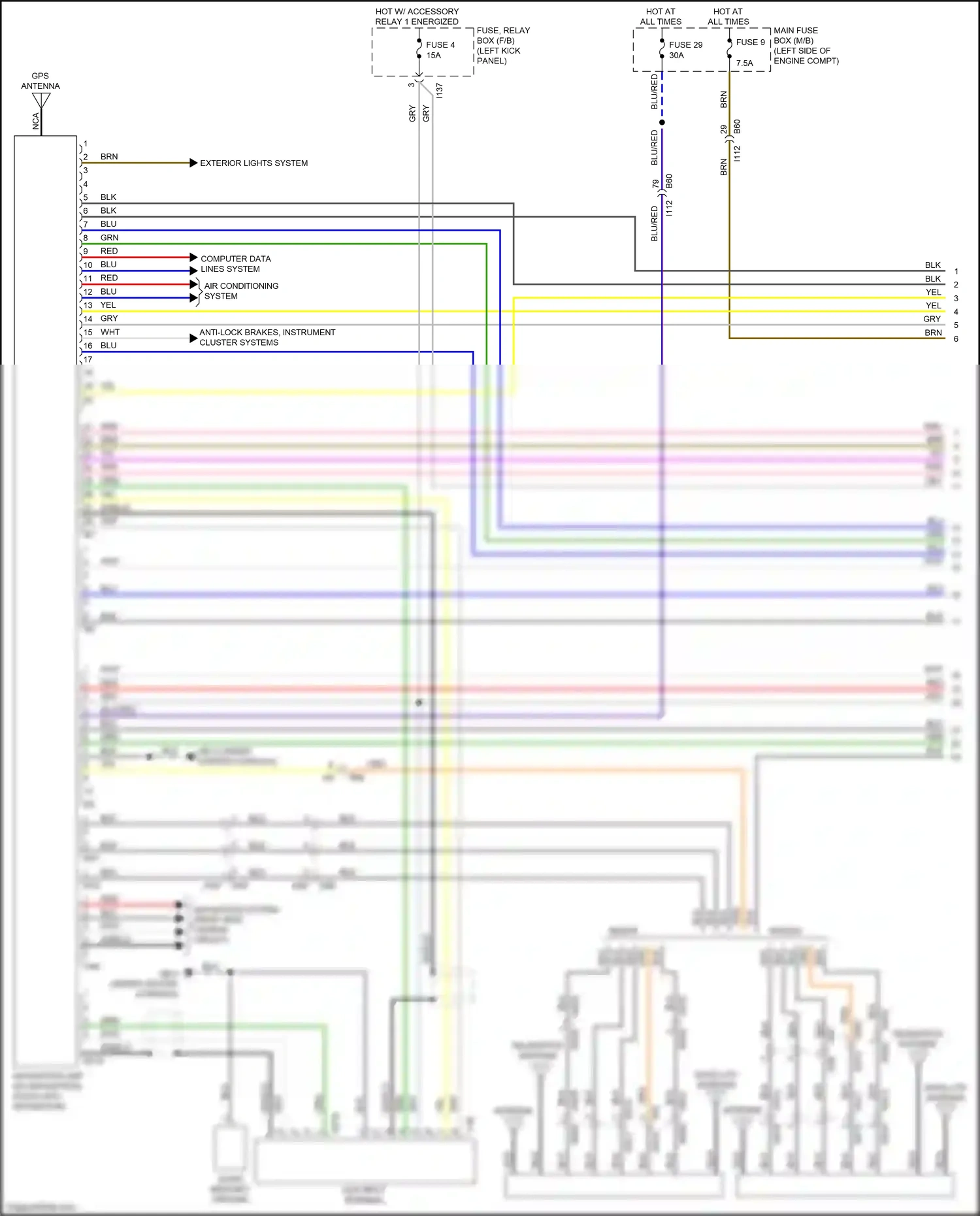Wiring diagram yel for Subaru Outback BS facelift (2017-2021) (31 of 109)