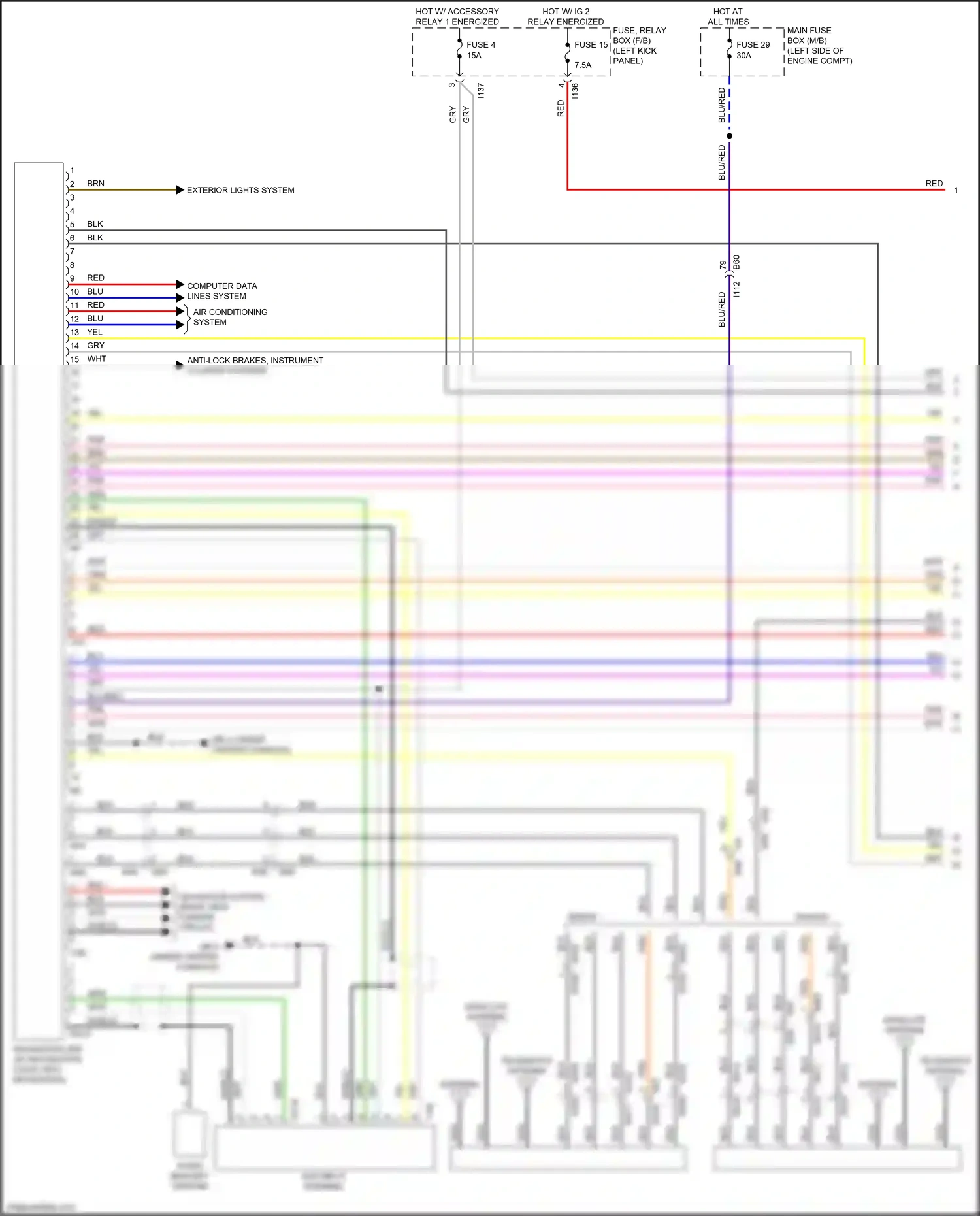 Wiring diagram yel for Subaru Outback BS facelift (2017-2021) (38 of 109)