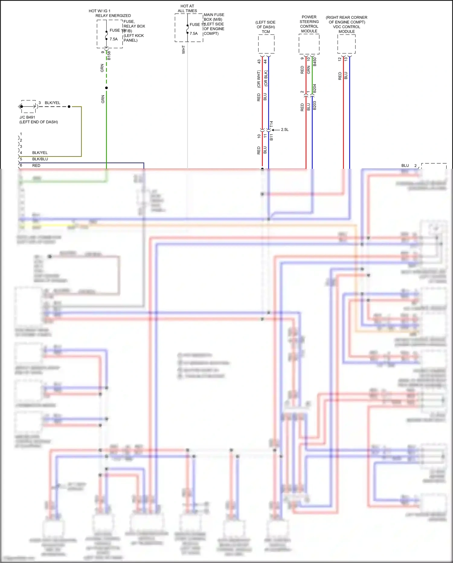 Wiring diagram 2.5l for Subaru Outback BS (2014-2018) (1 of 15)