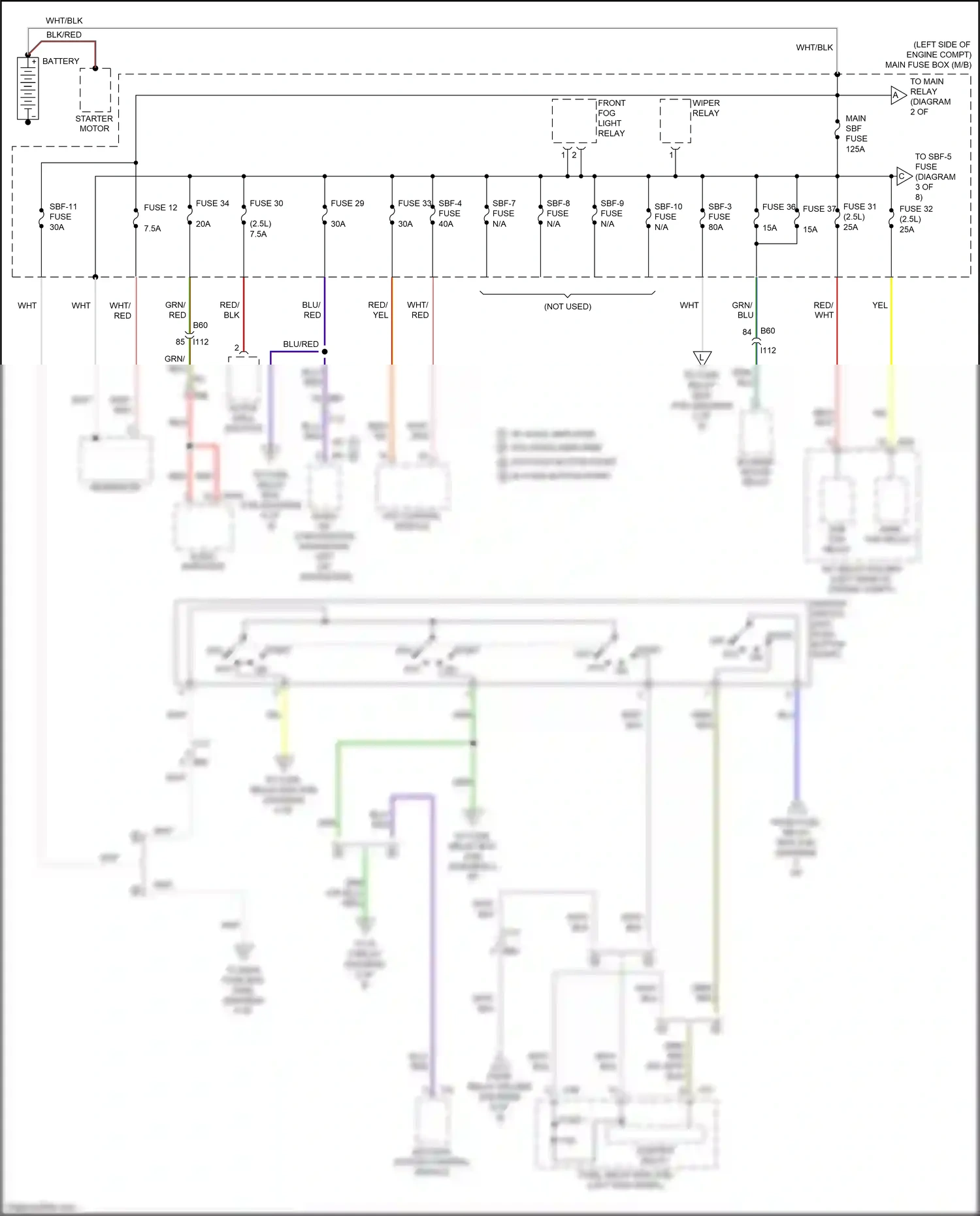 Wiring diagram active grill shutter for Subaru Outback BS (2014-2018) (1 of 1)