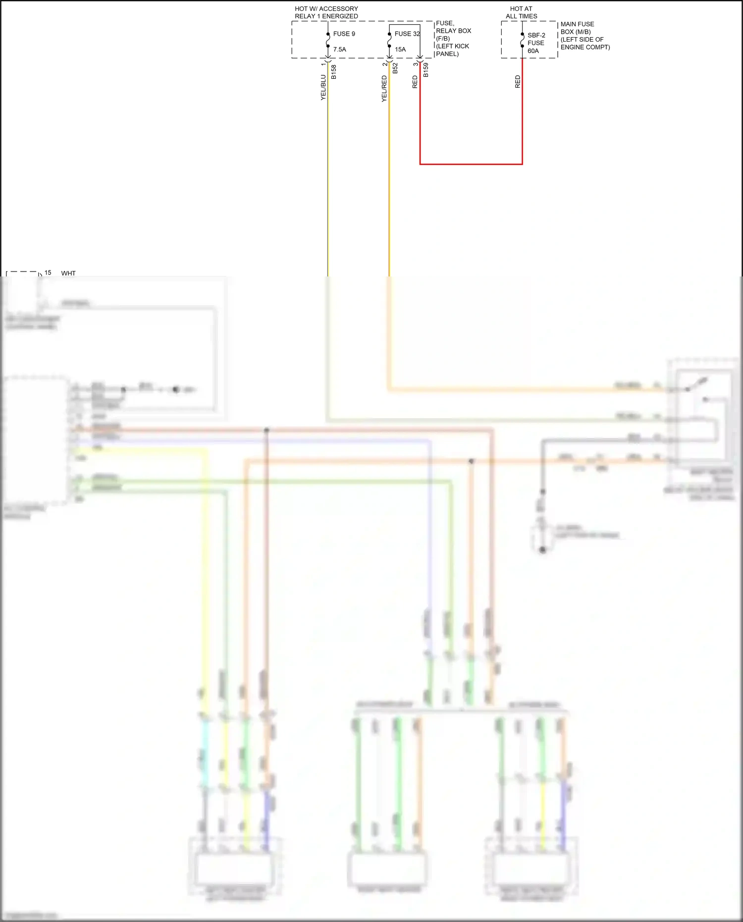 Wiring diagram air conditioner control panel for Subaru Outback BS (2014-2018) (1 of 1)