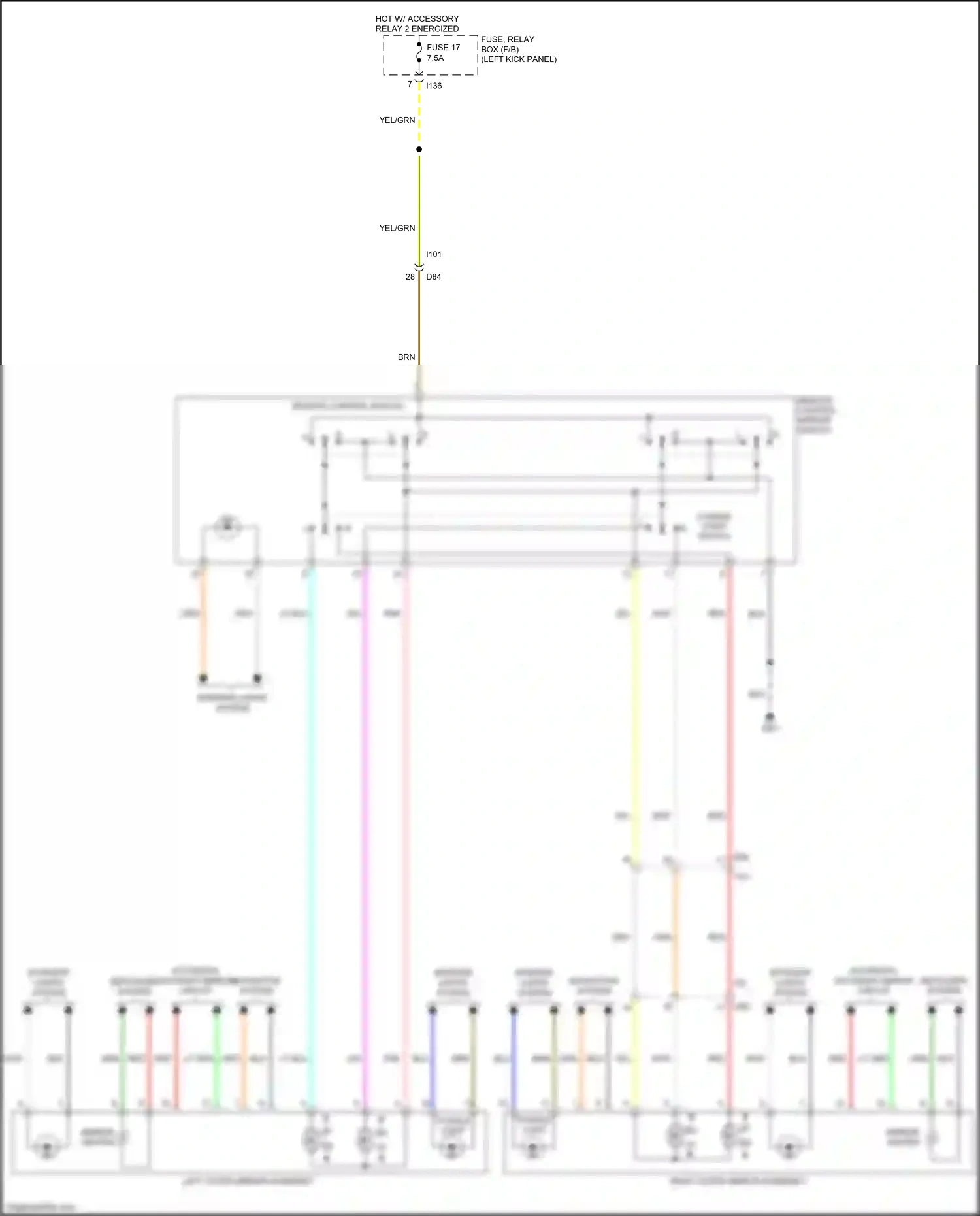 Wiring diagram automatic day/night mirror circuit for Subaru Outback BS (2014-2018) (1 of 1)