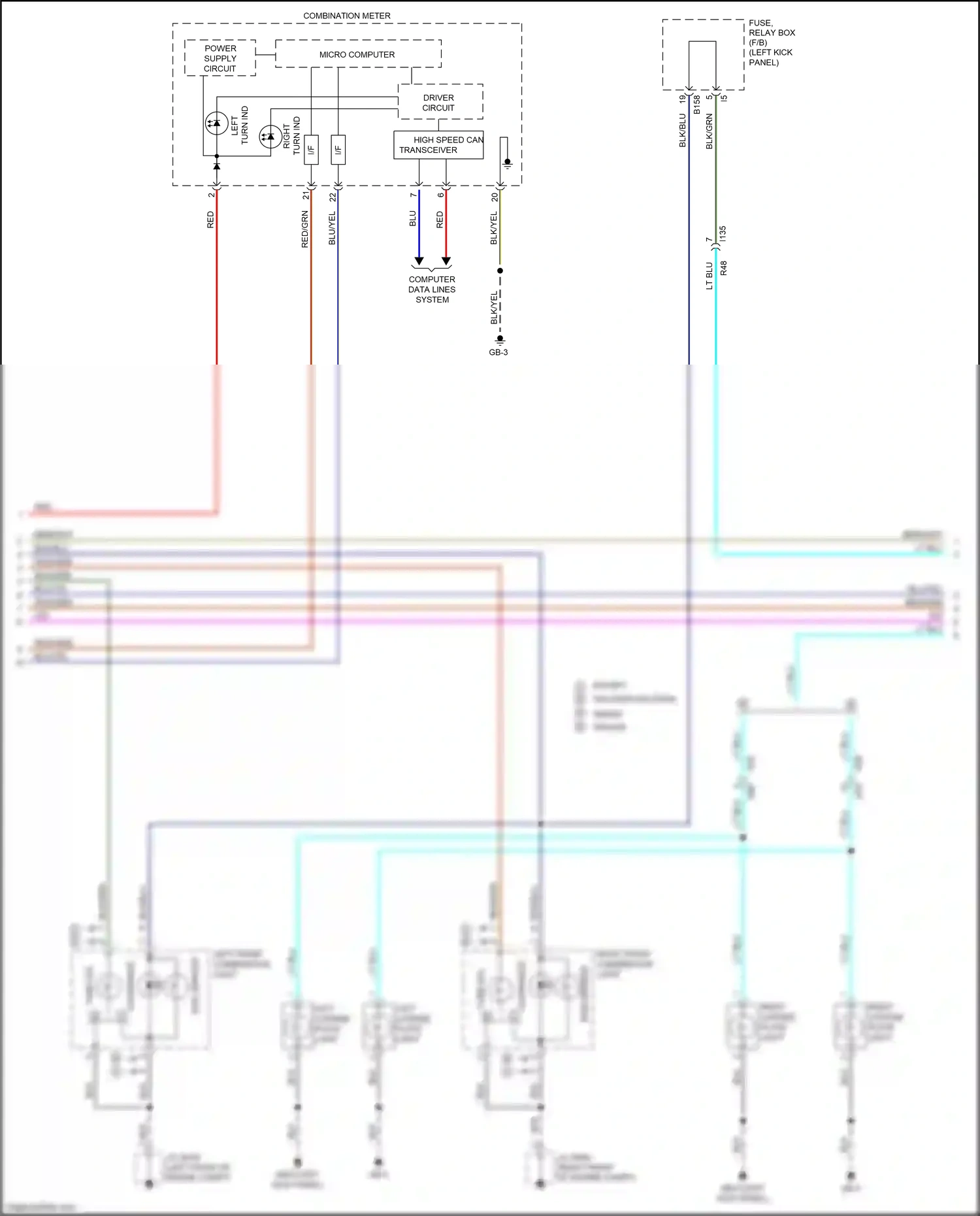 Wiring diagram combination meter for Subaru Outback BS (2014-2018) (36 of 44)